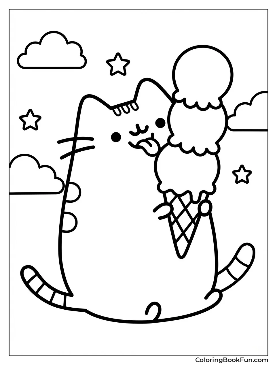 Pusheen Licking Ice Cream