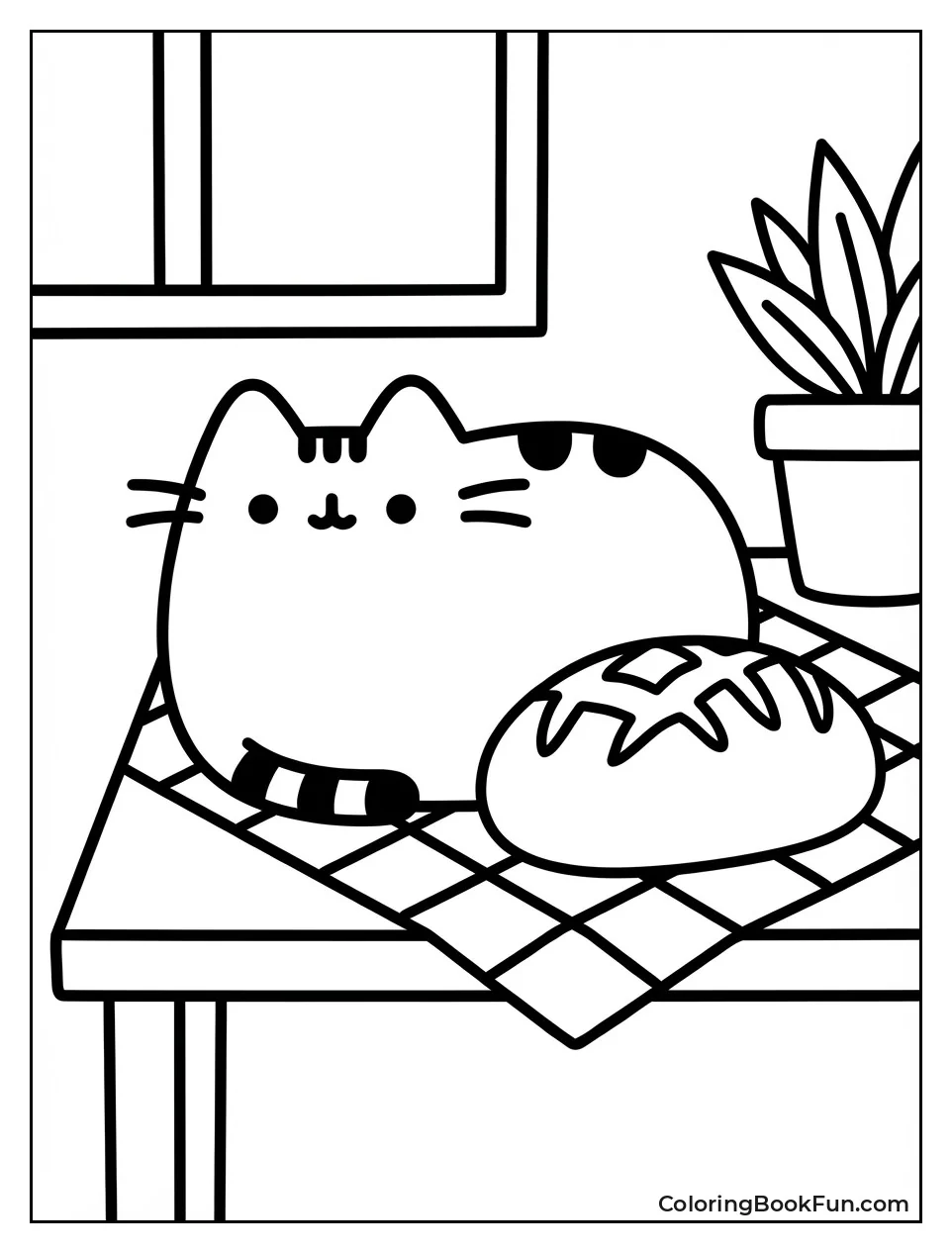 Pusheen Loafing by Bread