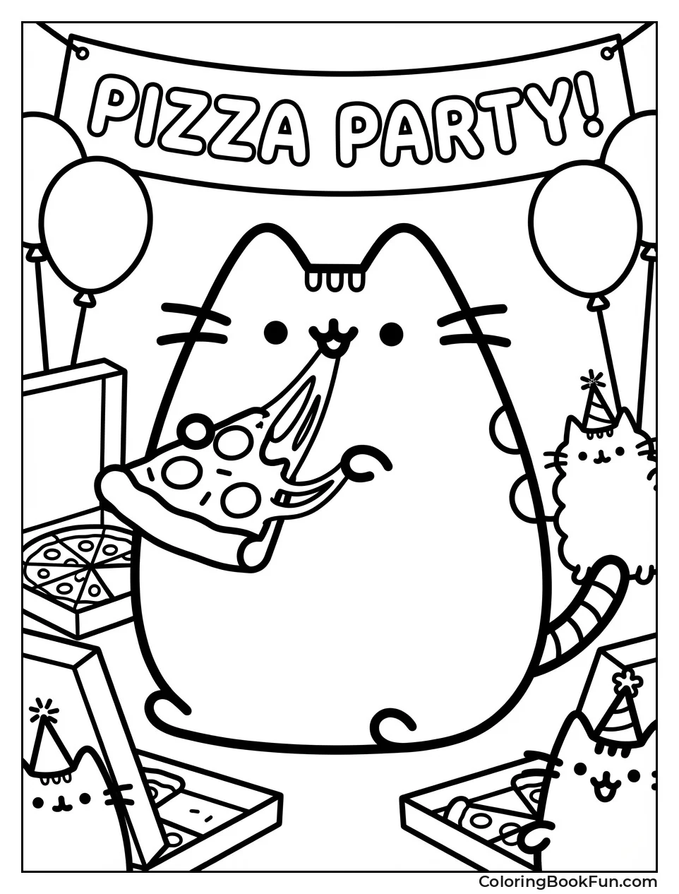 Pusheen Eating Pizza