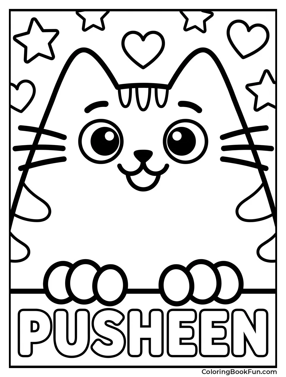 Pusheen Smiling with Big Eyes