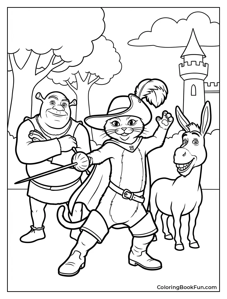 Puss Poses with Shrek Donkey