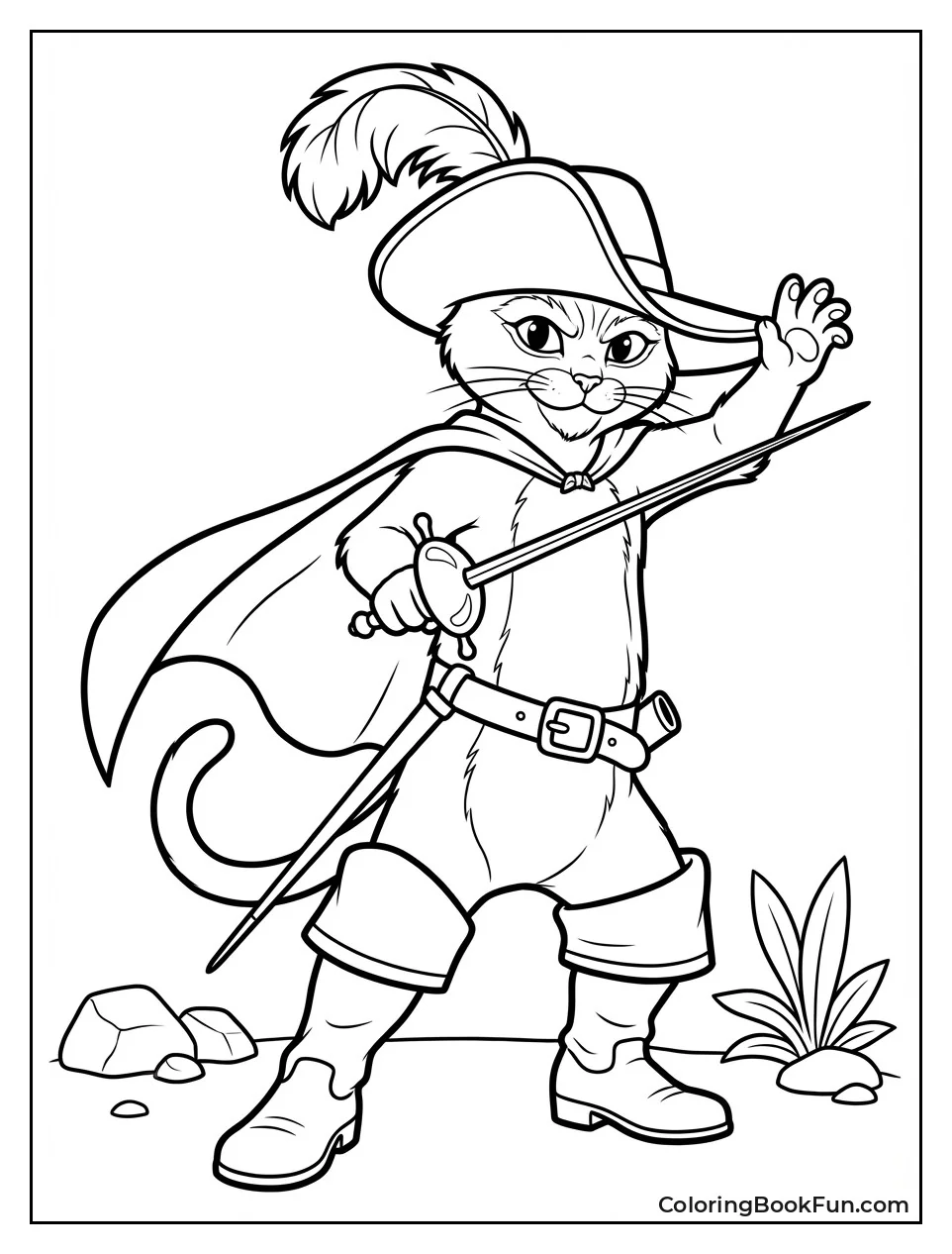 Puss Draws Rapier Sword Boldly