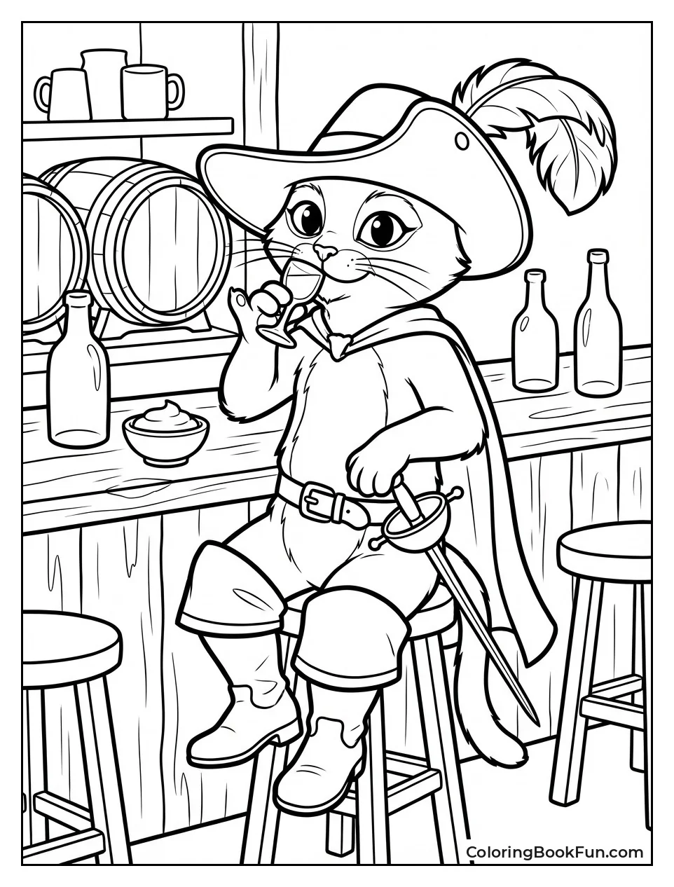 Puss Sips Cream at Bar