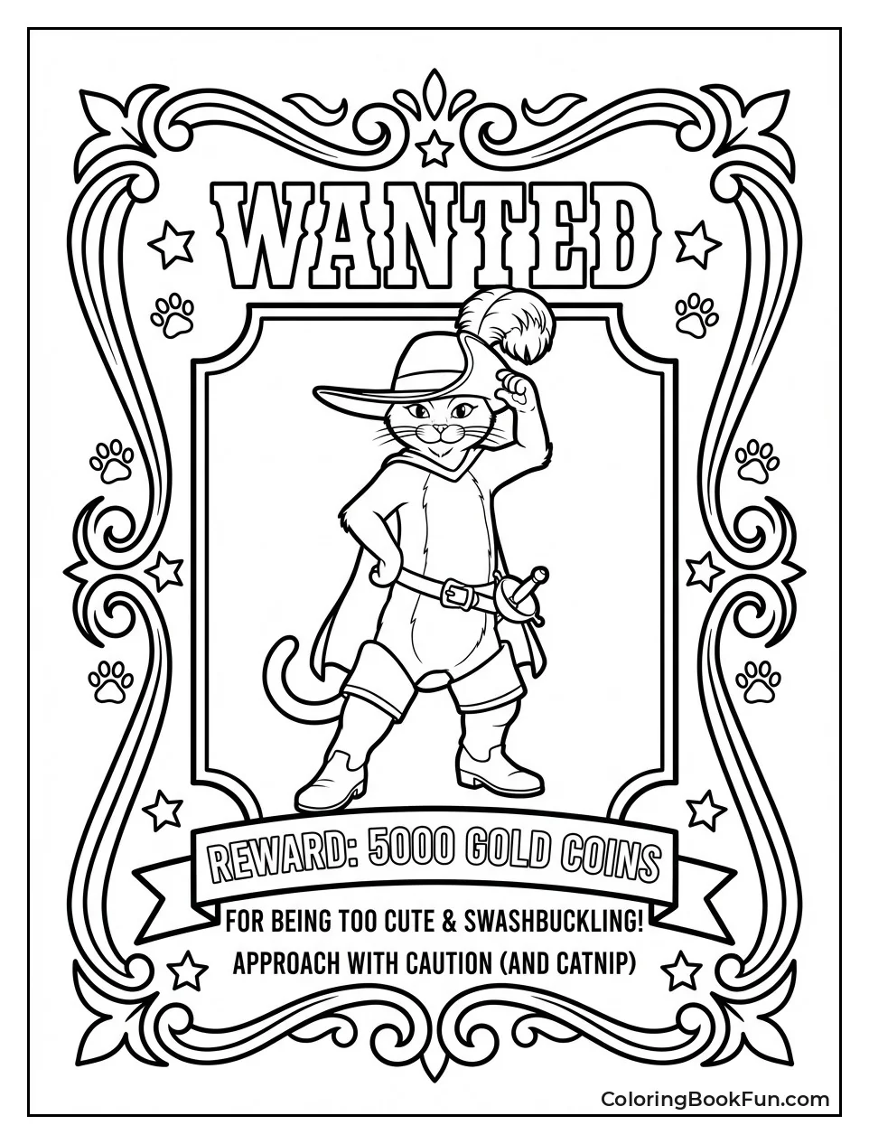 Puss Wanted Poster Reward