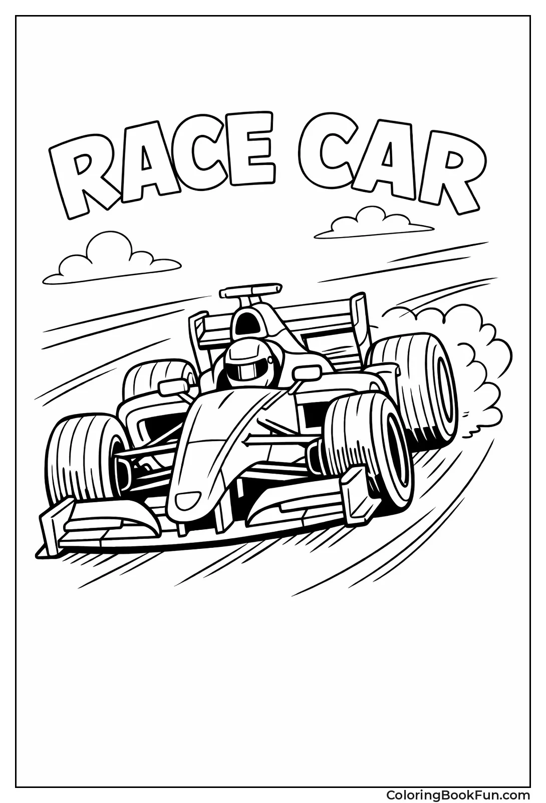 Race Car Speeding Forward