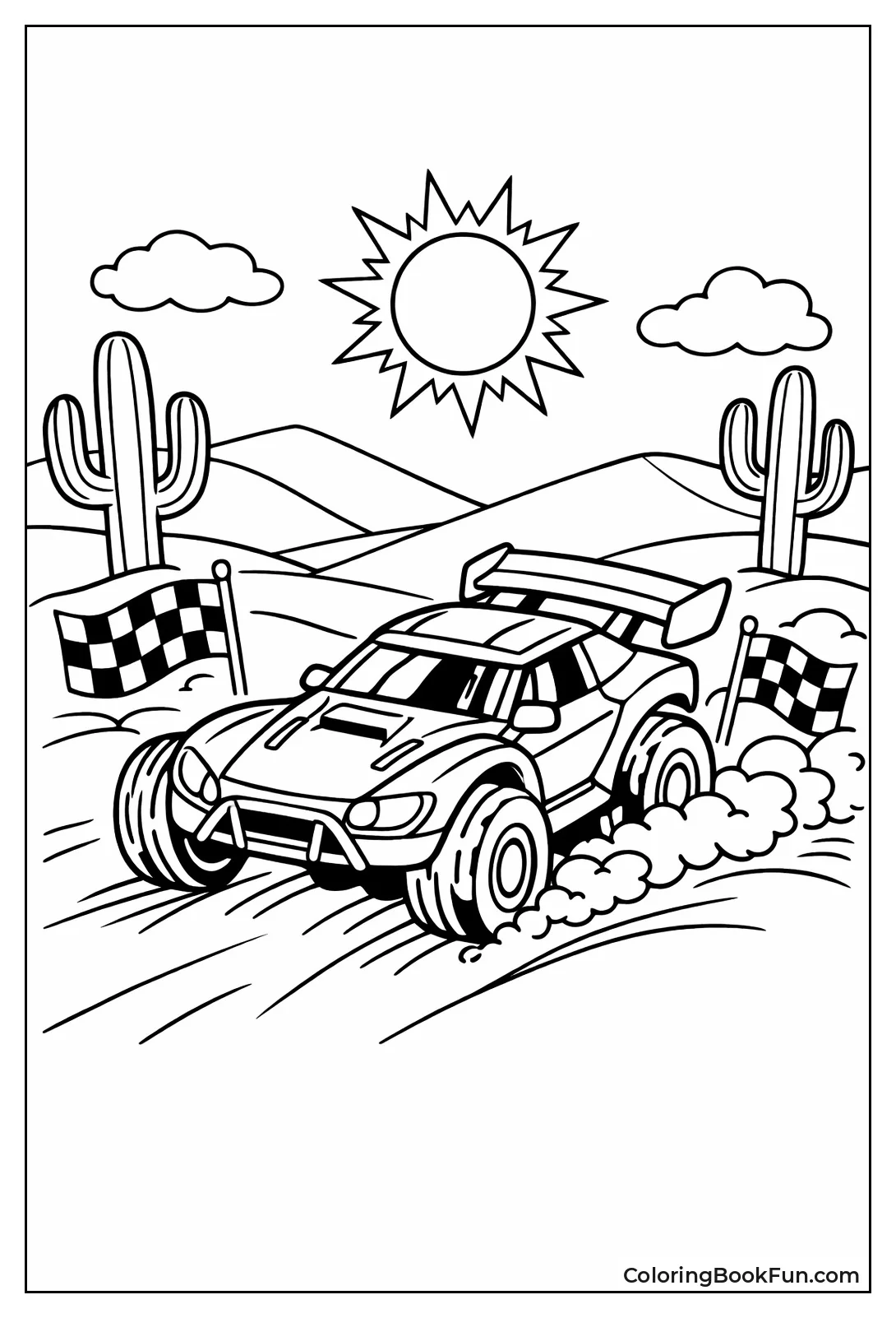 Racecar Racing Sandy Dunes