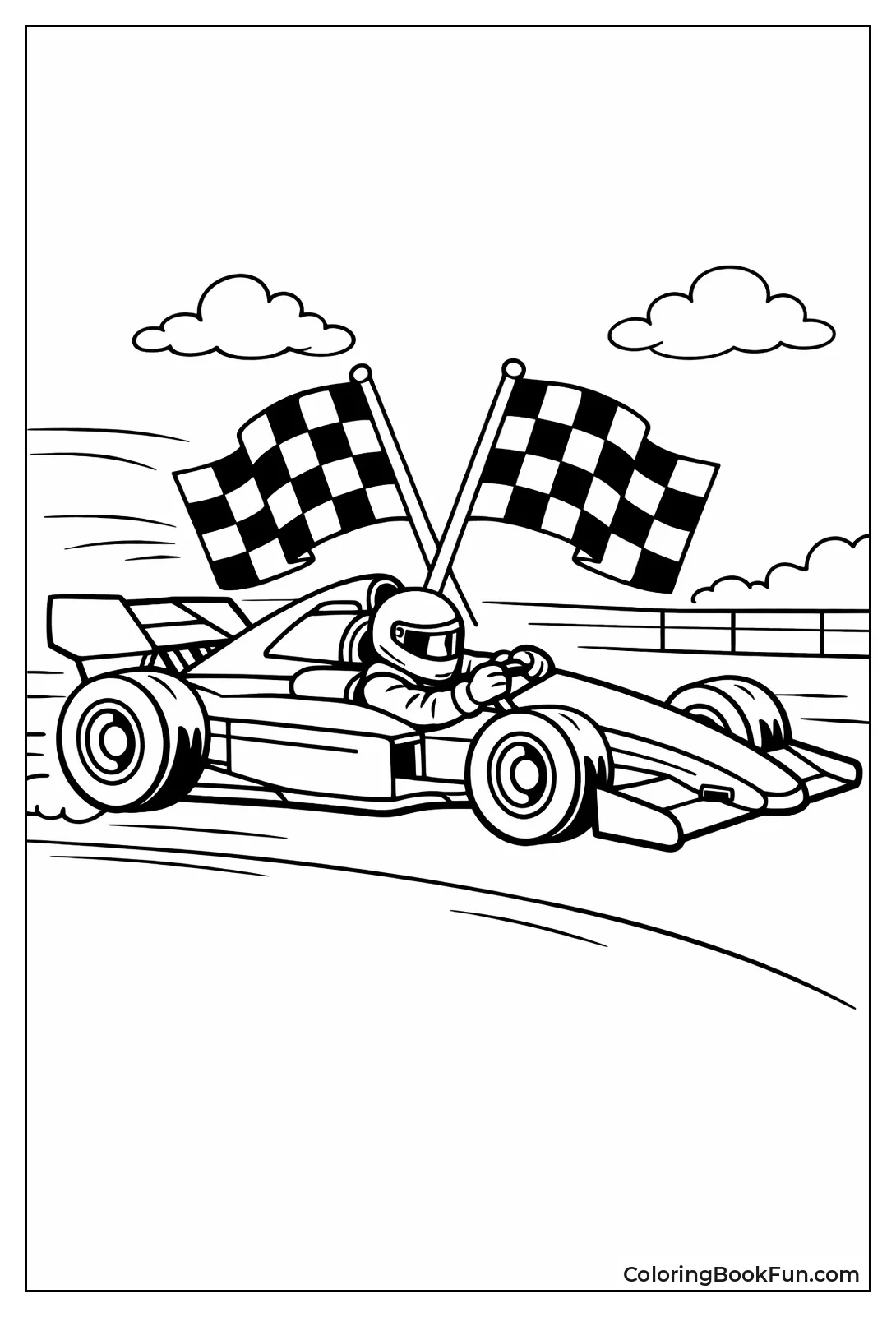 Helmeted Driver in Cockpit