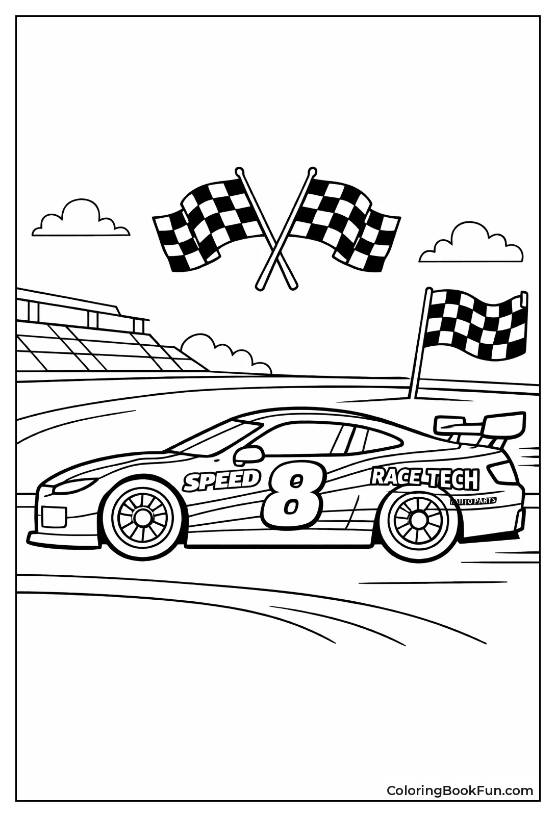 Racecar with Racing Stripes