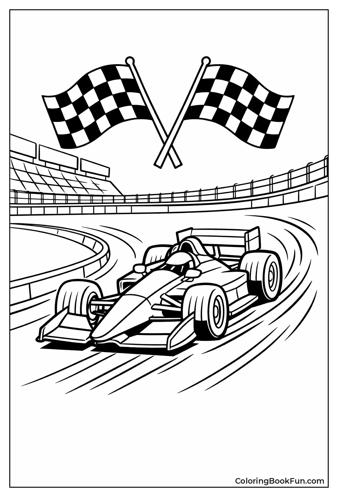 Racecar on Oval Track