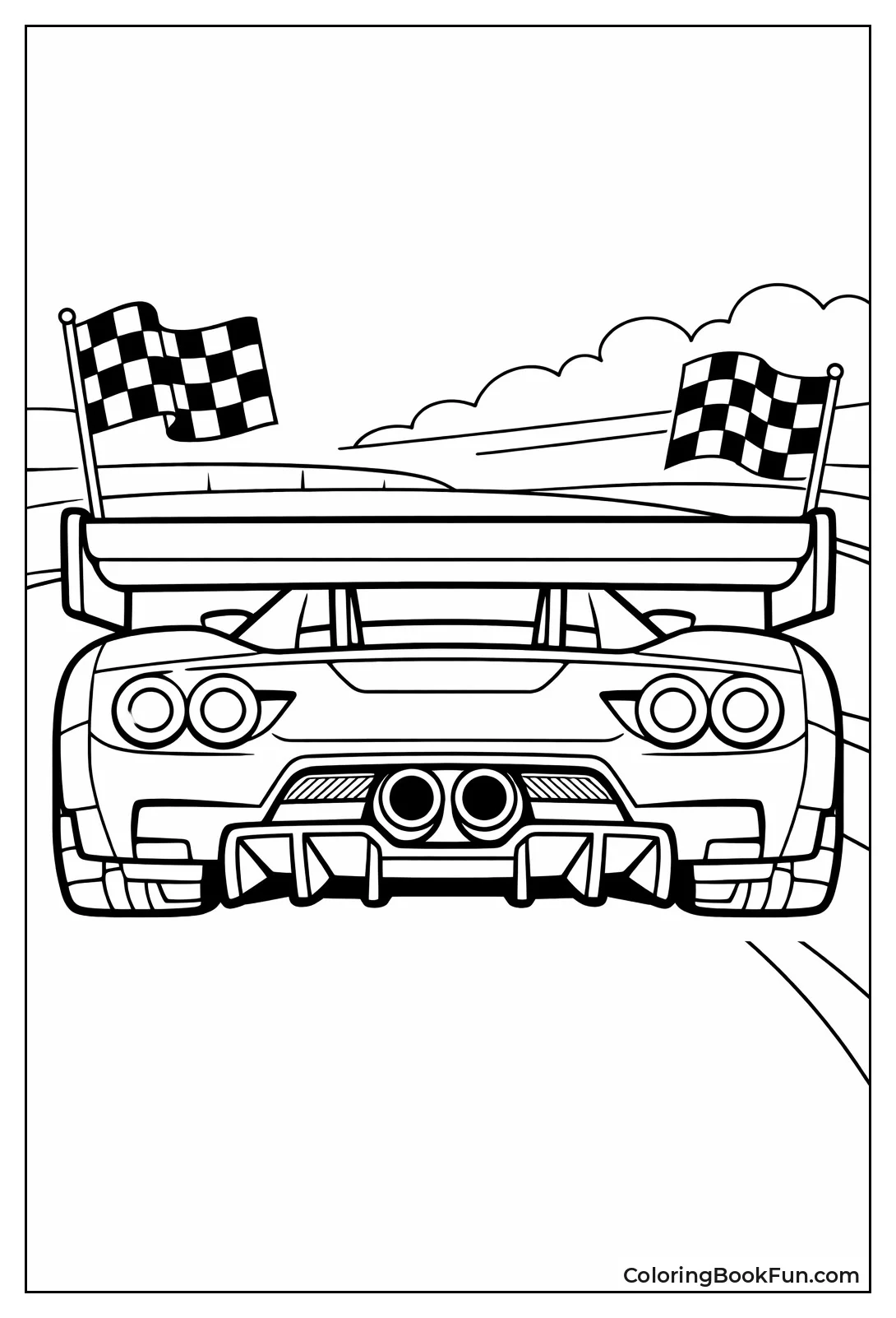 Racecar with Huge Rear Wing