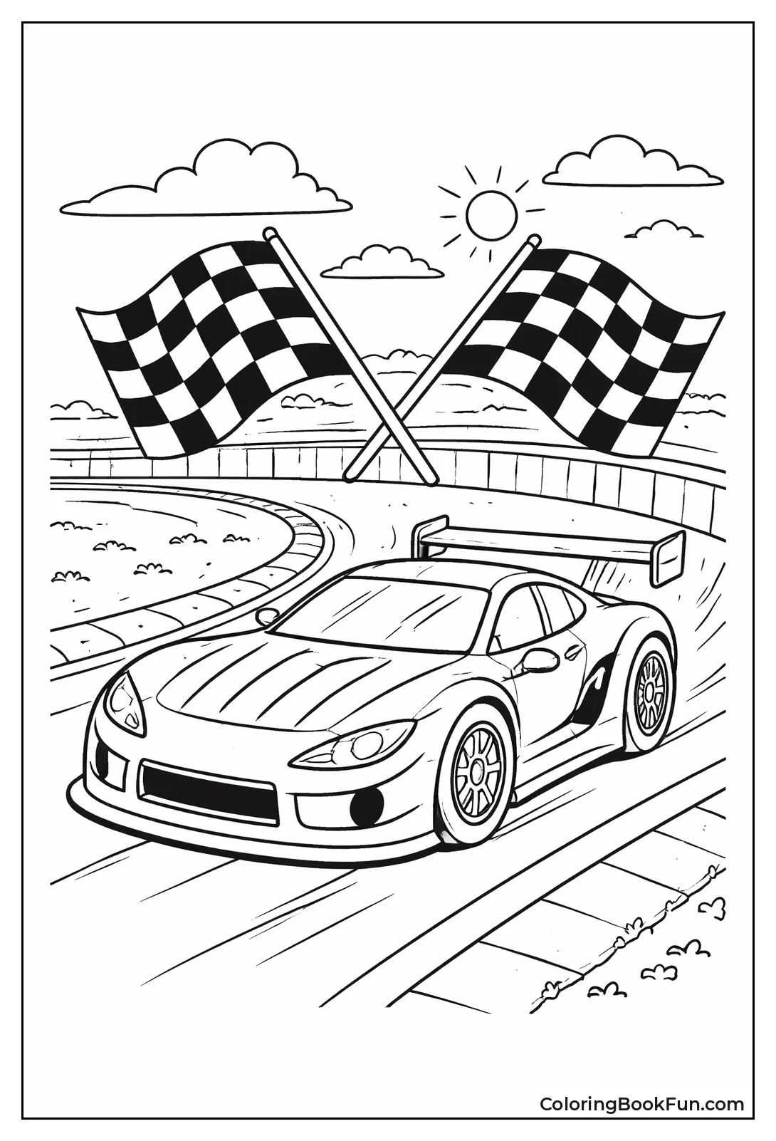 Simple Racecar Outline