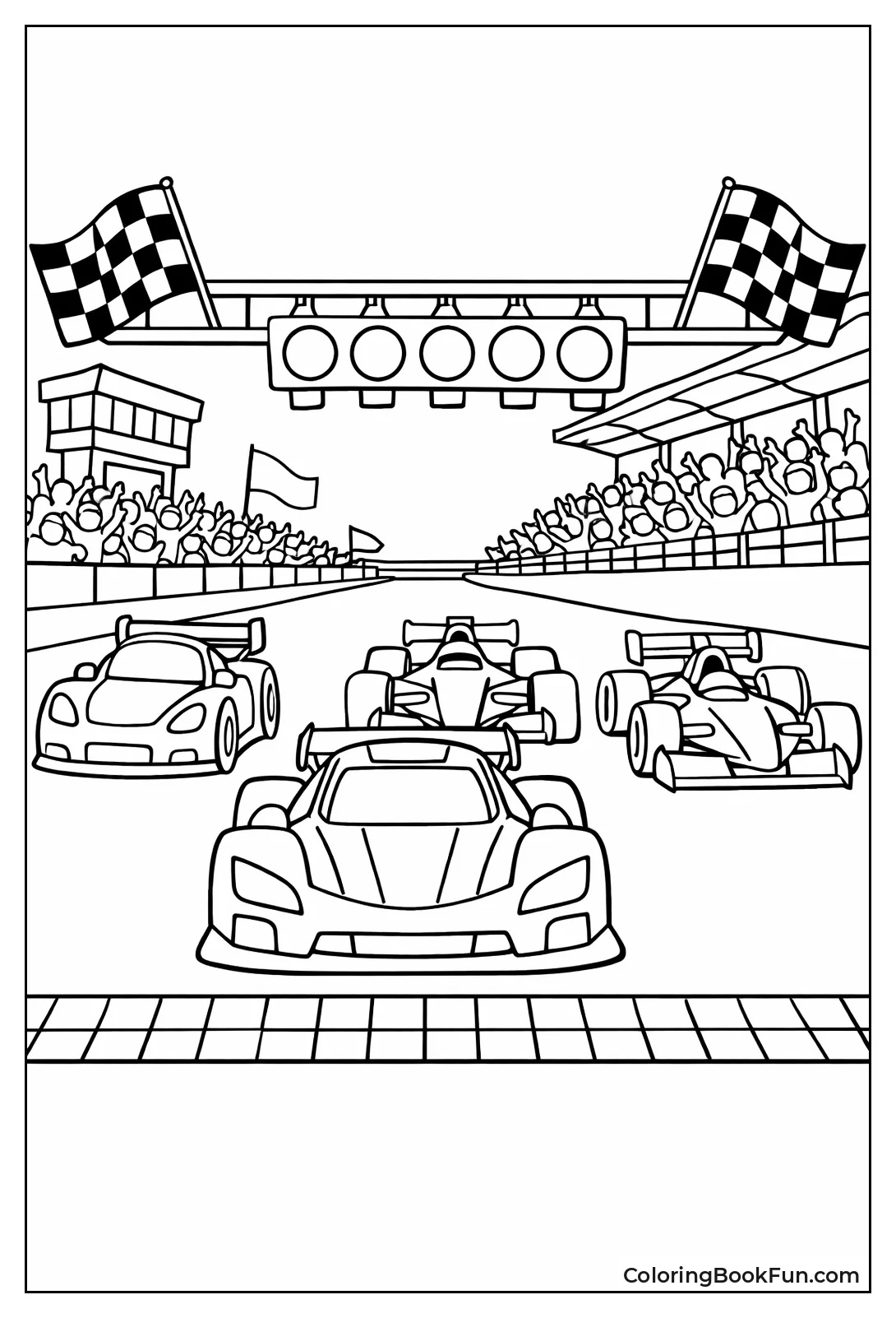 Racecars Lined Up Ready