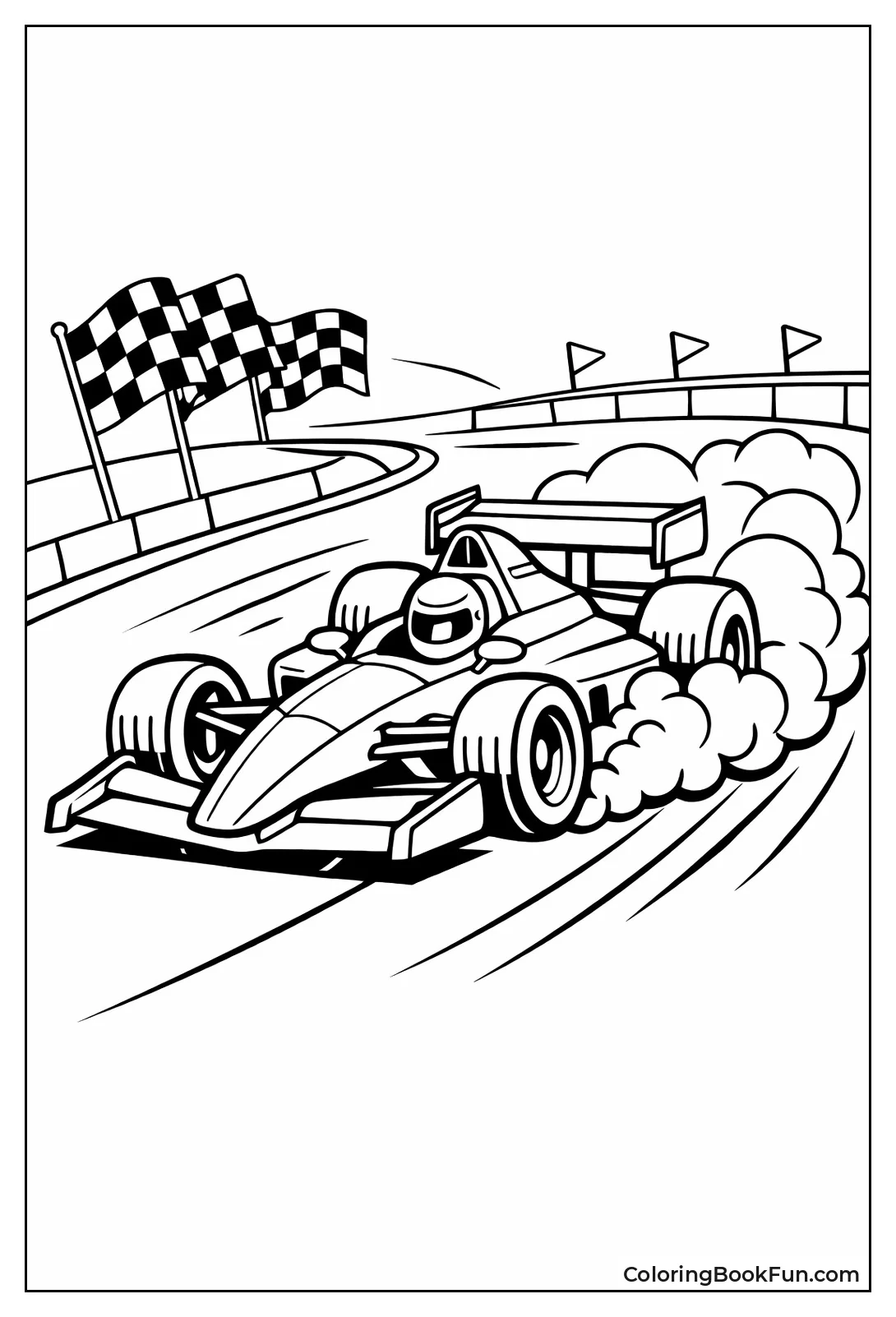 Drifting Racecar in Sharp Turn