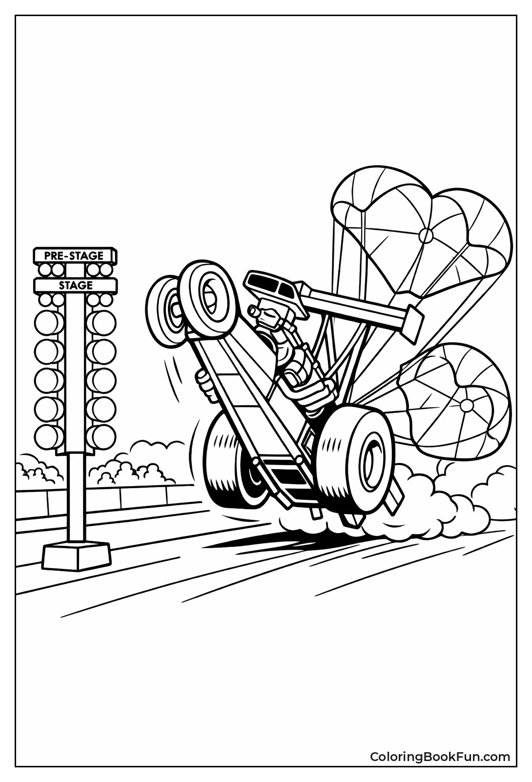 Dragster Popping Big Wheelie