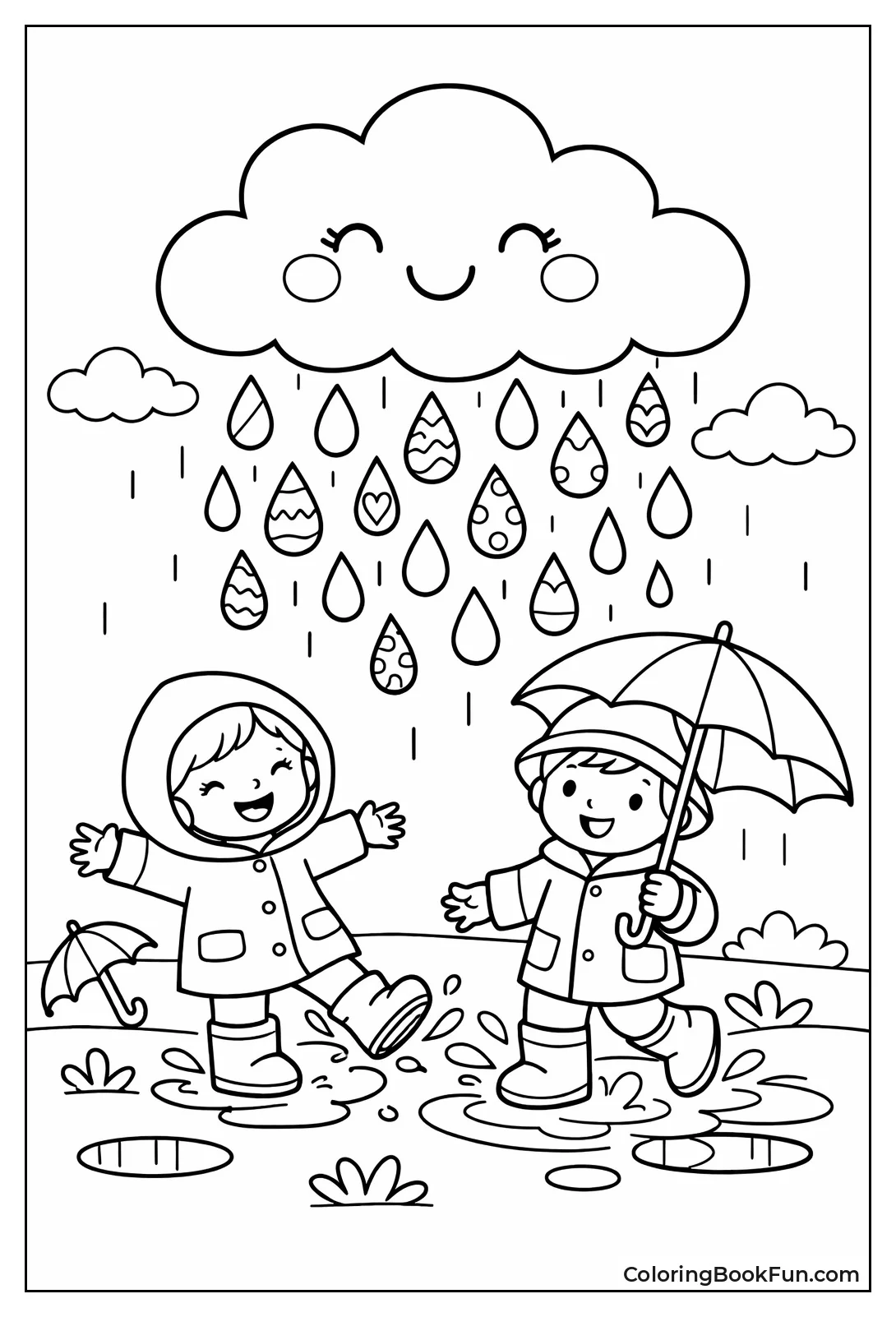 Cute Cloud Rains Drops