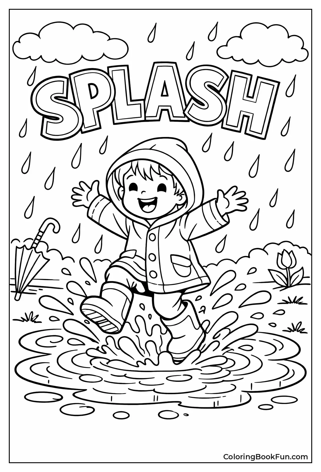 Child Splashing Big Puddle