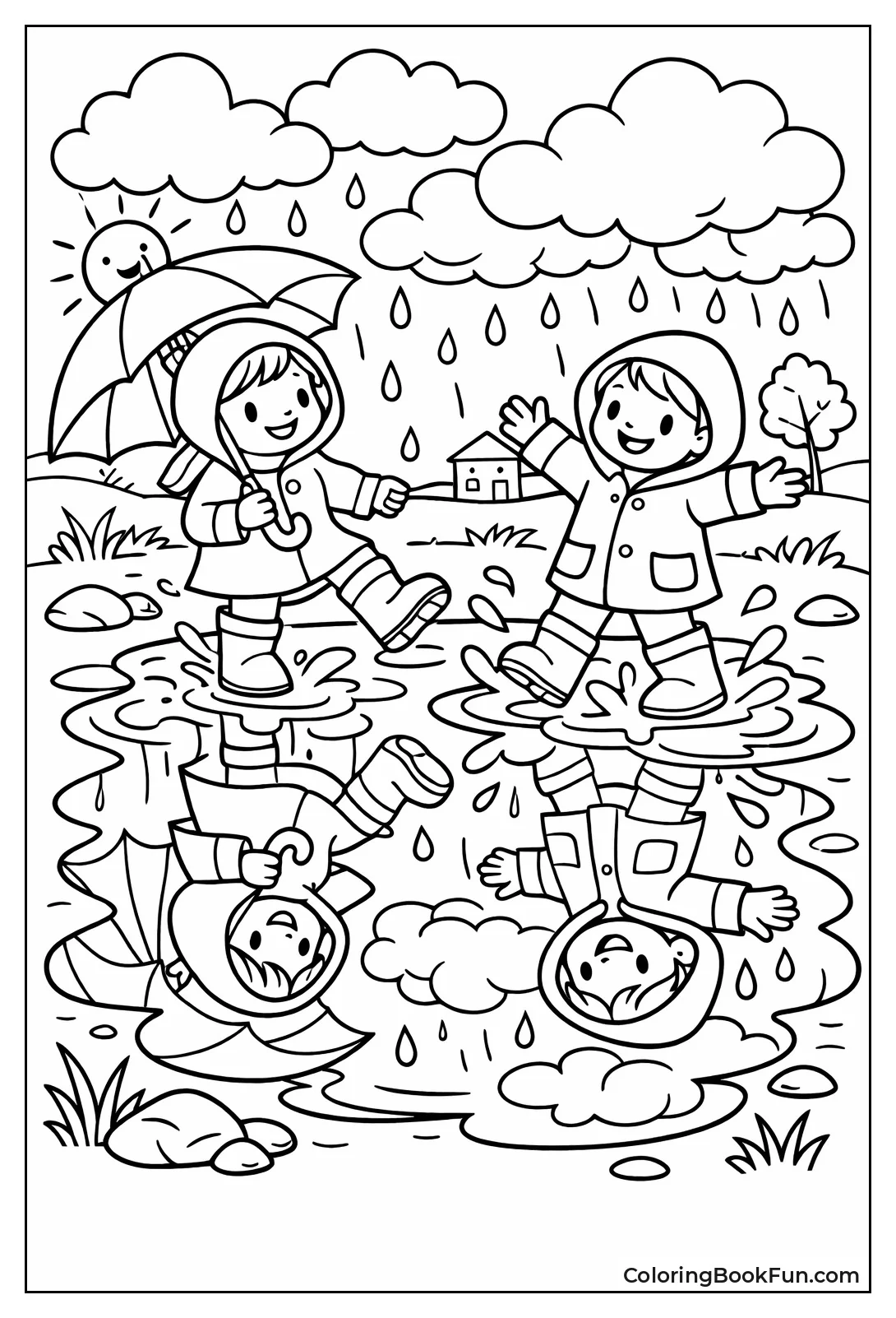 Puddle Mirrors Storm Clouds