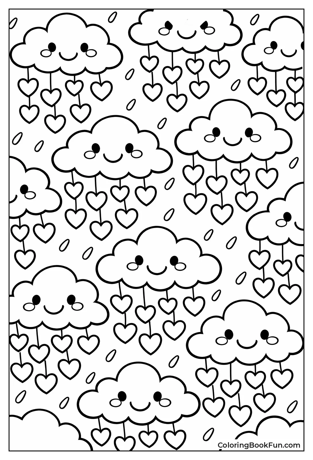 Smiling Clouds Rain Hearts