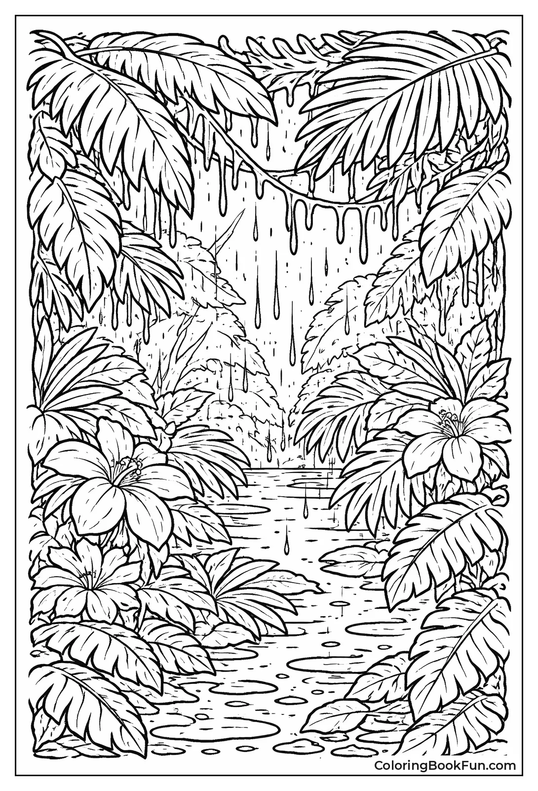 Jungle Rain through Canopy