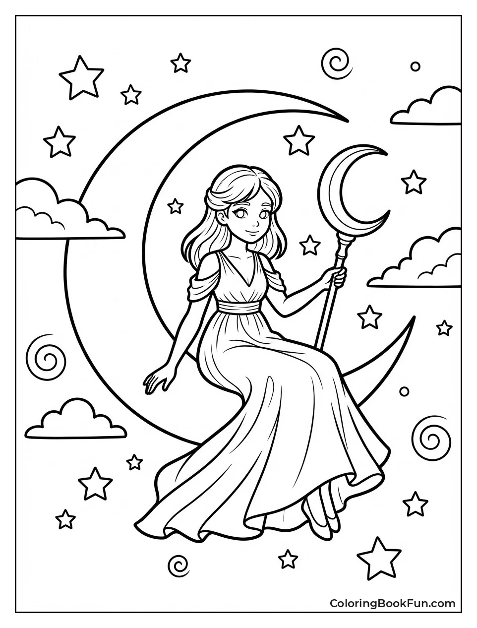 Moonglow Sitting on Crescent Moon