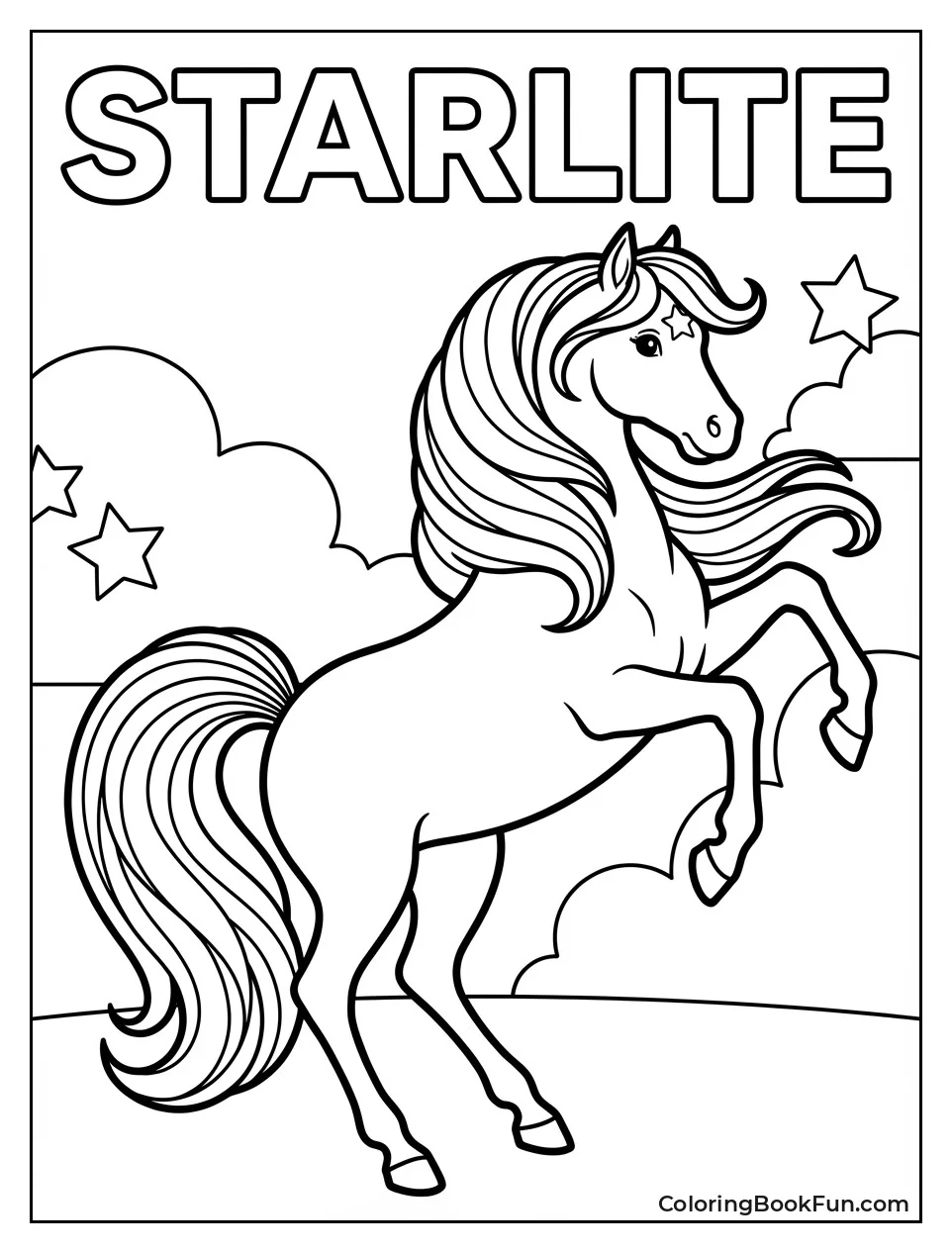 Starlite Rearing with Rainbow Mane