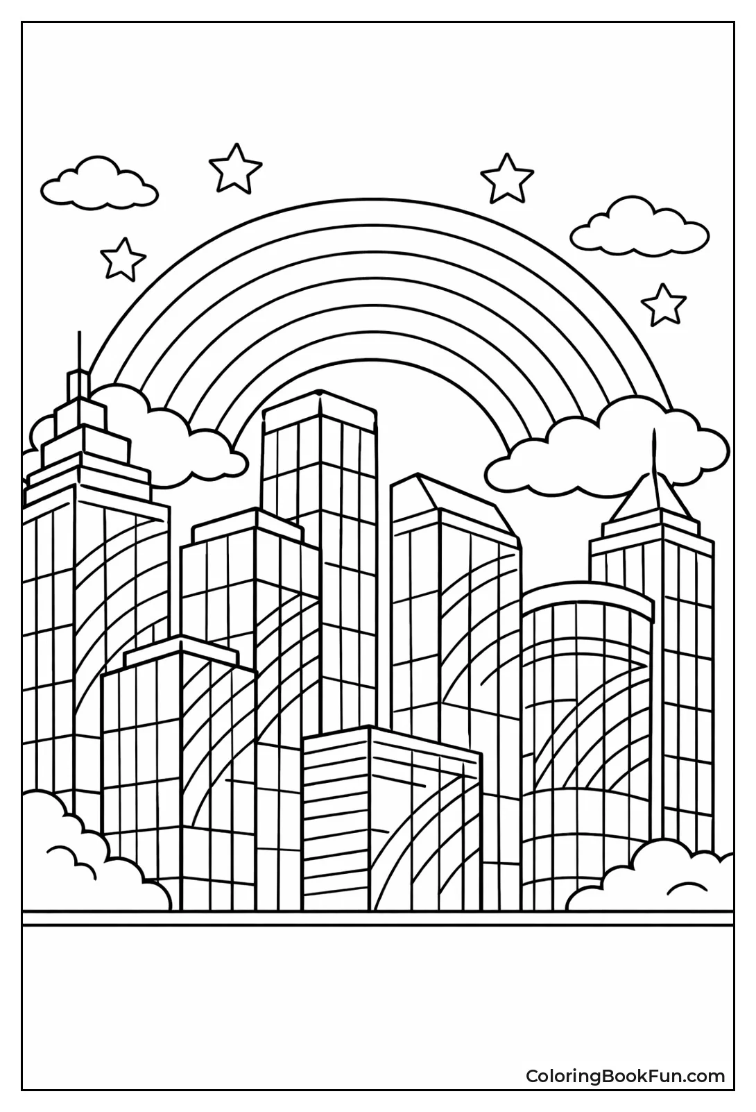 City Buildings Reflect Rainbow Colors