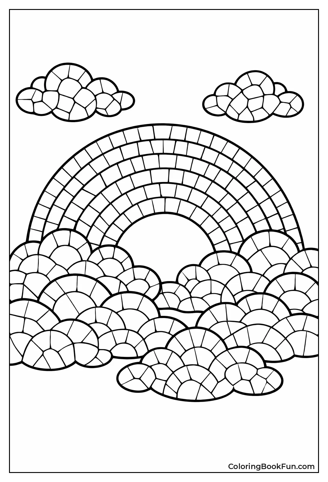 Rainbow Cloud Tile Mosaic