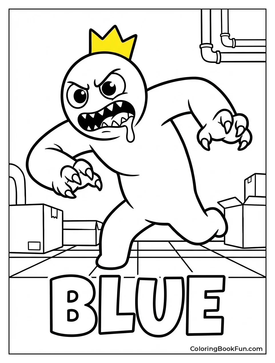 Angry Blue Chases with Teeth