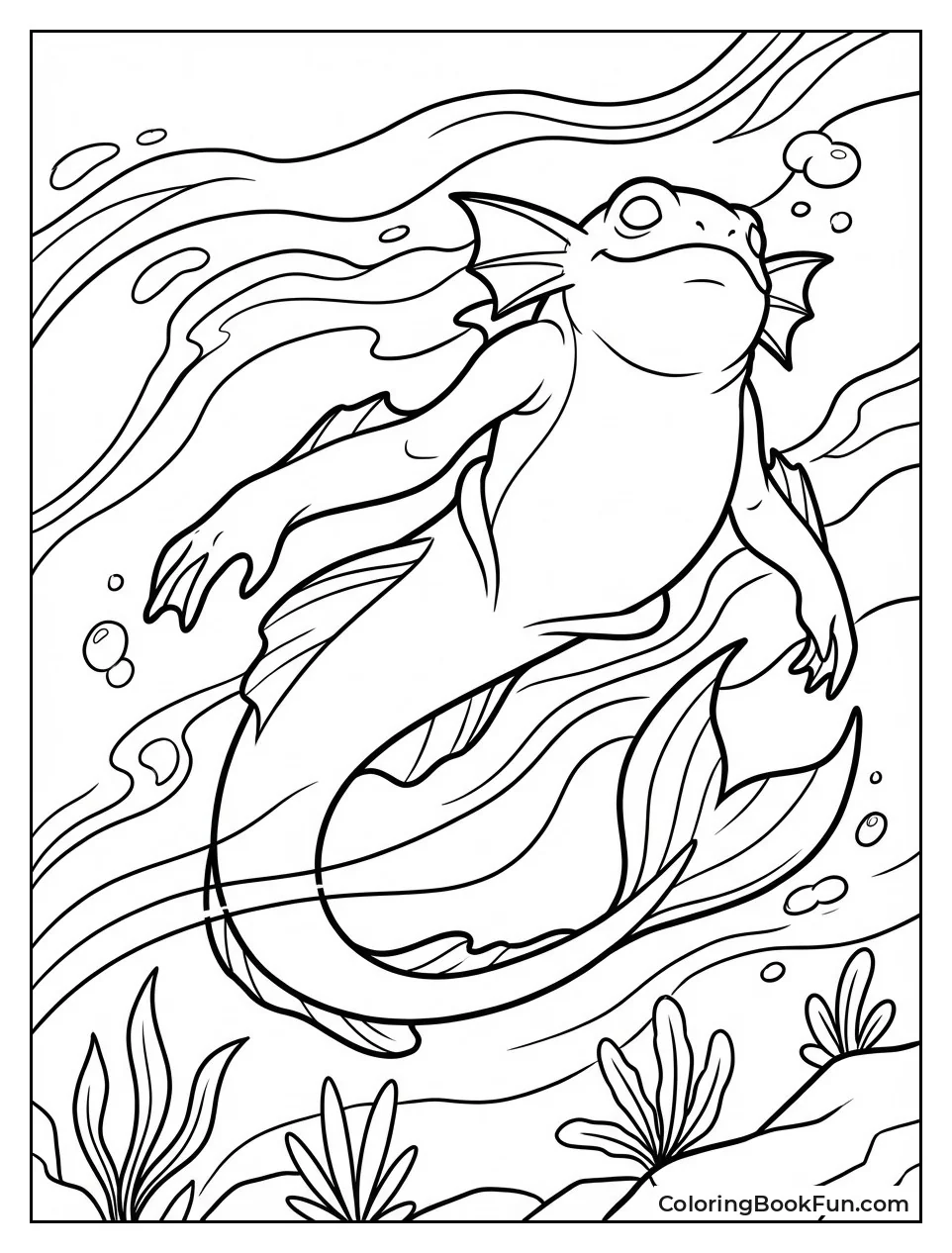 Cyan Glides Through Water Waves