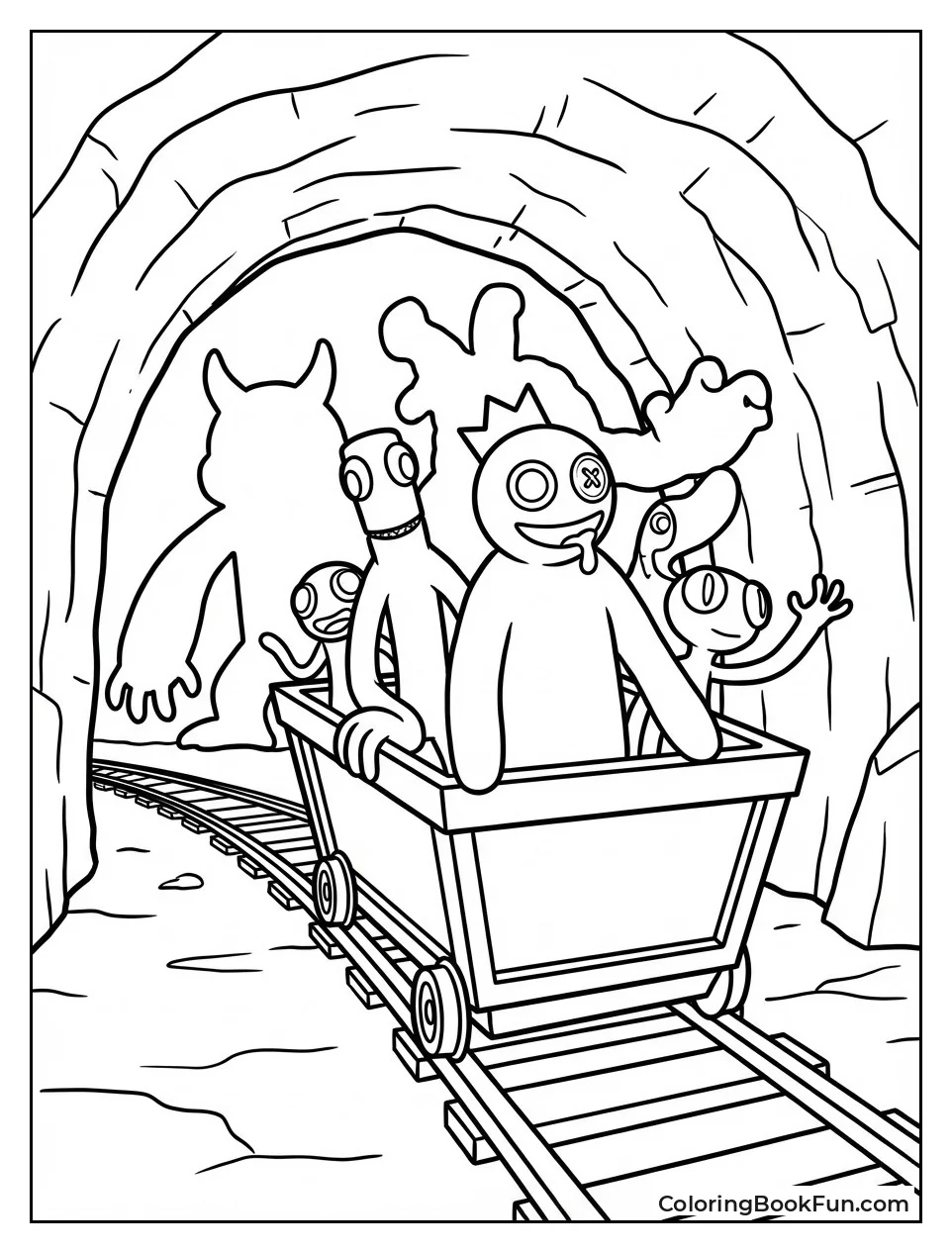 Minecart Speeds Past Silhouettes