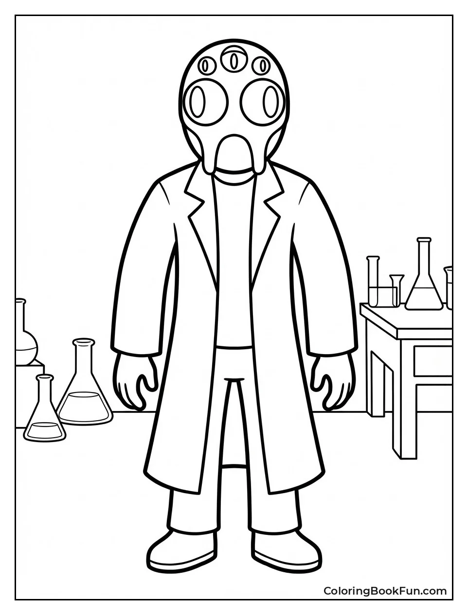Red Wears Scientist Lab Coat