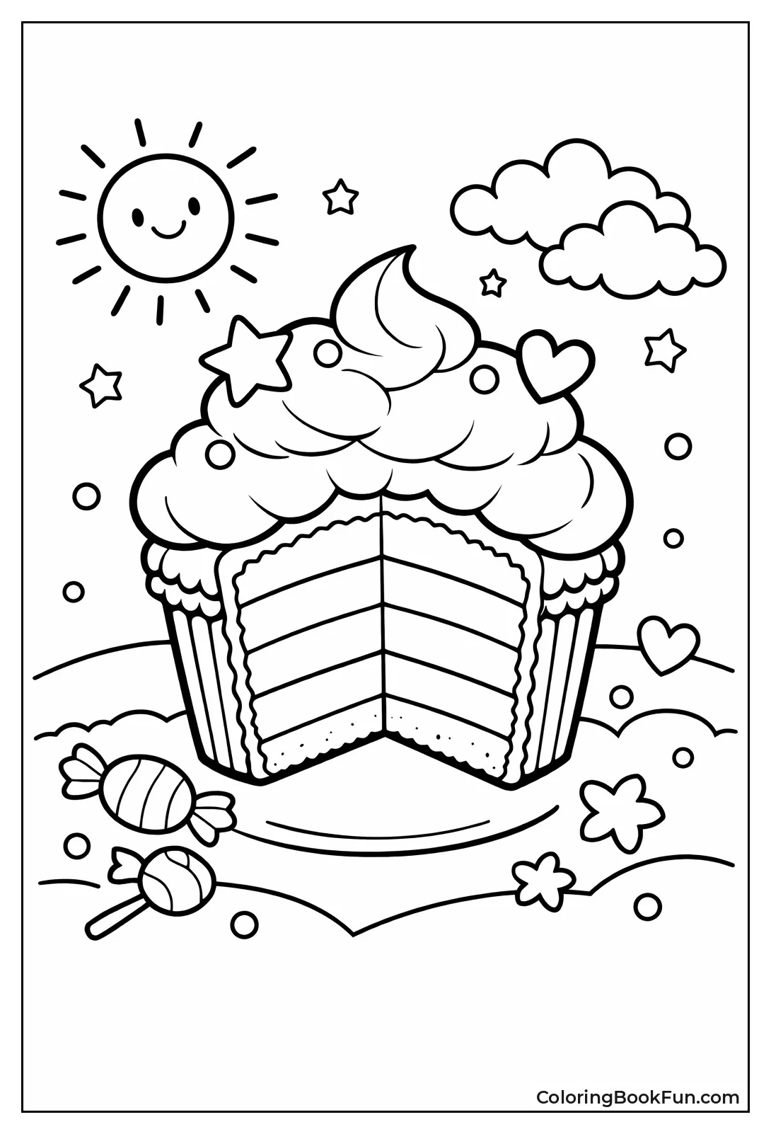 Rainbow Layered Cupcake