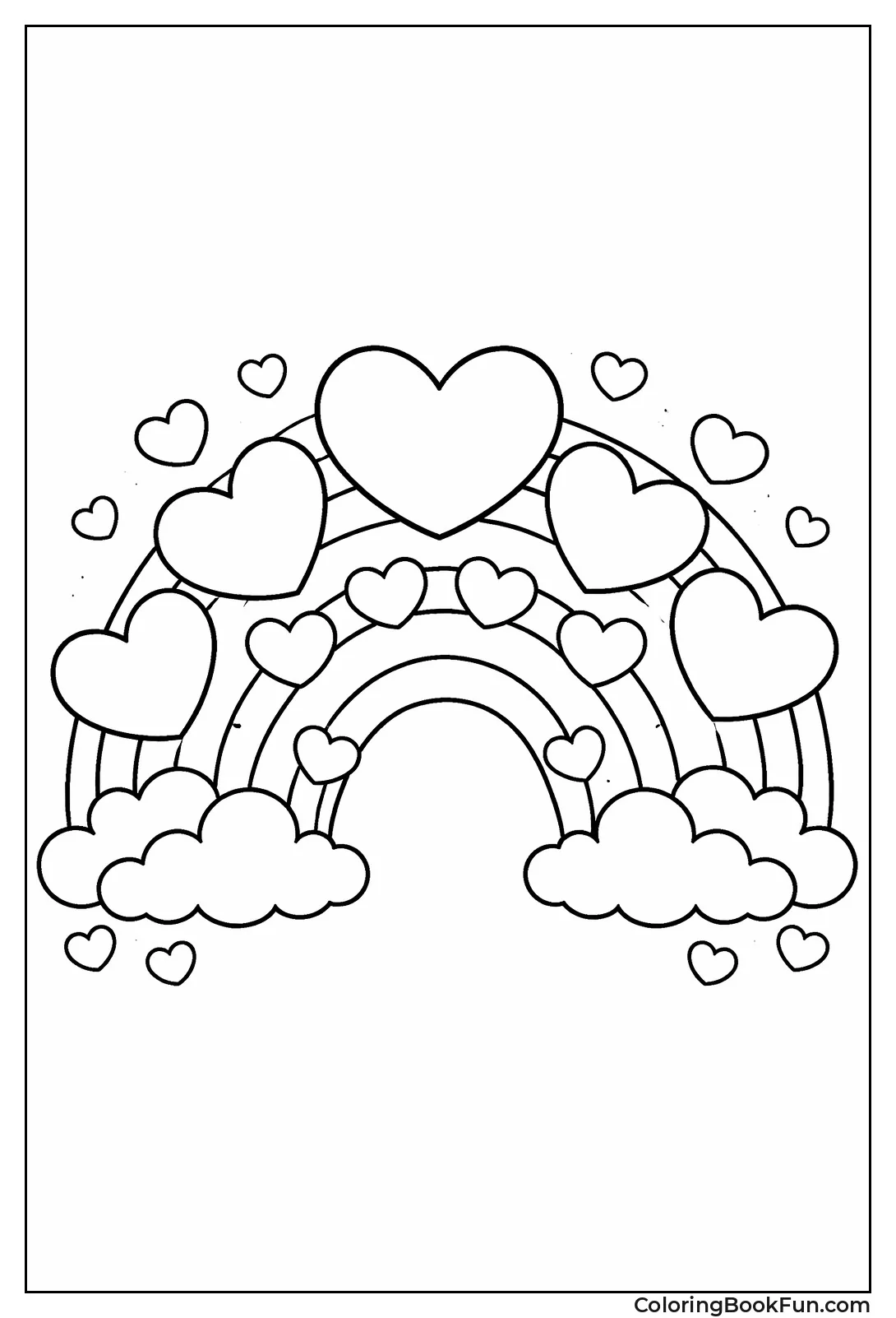Rainbow Overlapping Heart Layers