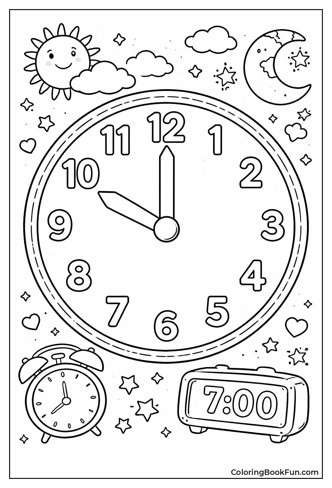 Rainbow Numbers Clock Face