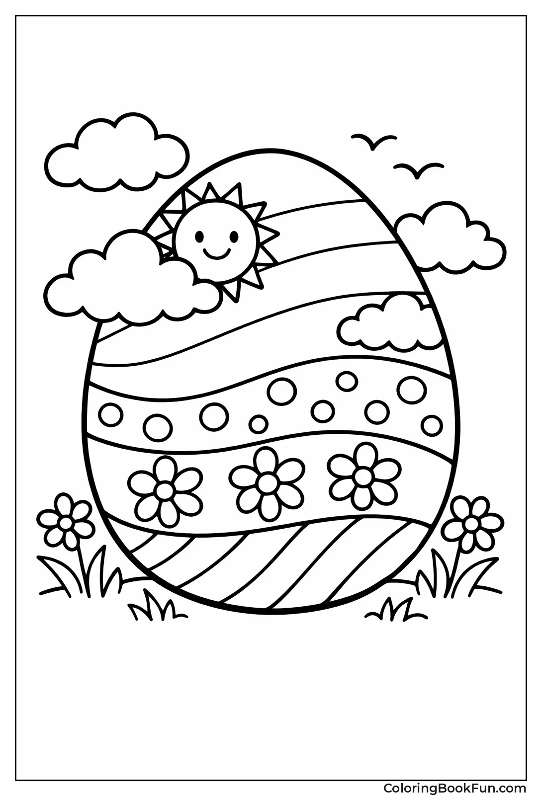 Rainbow Stripes on Easter Egg