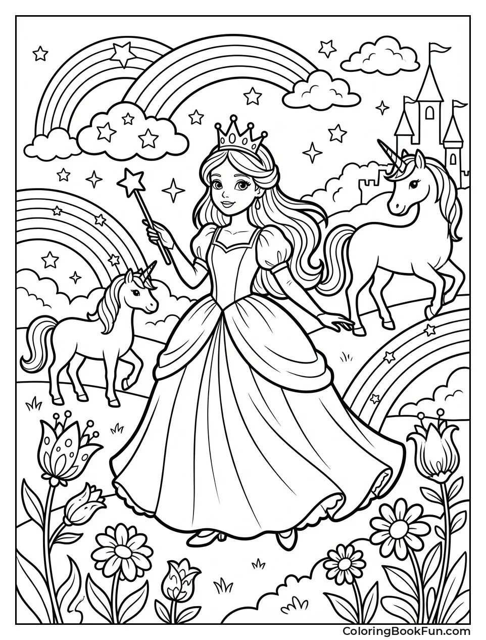 Rainbow Princess and Unicorn