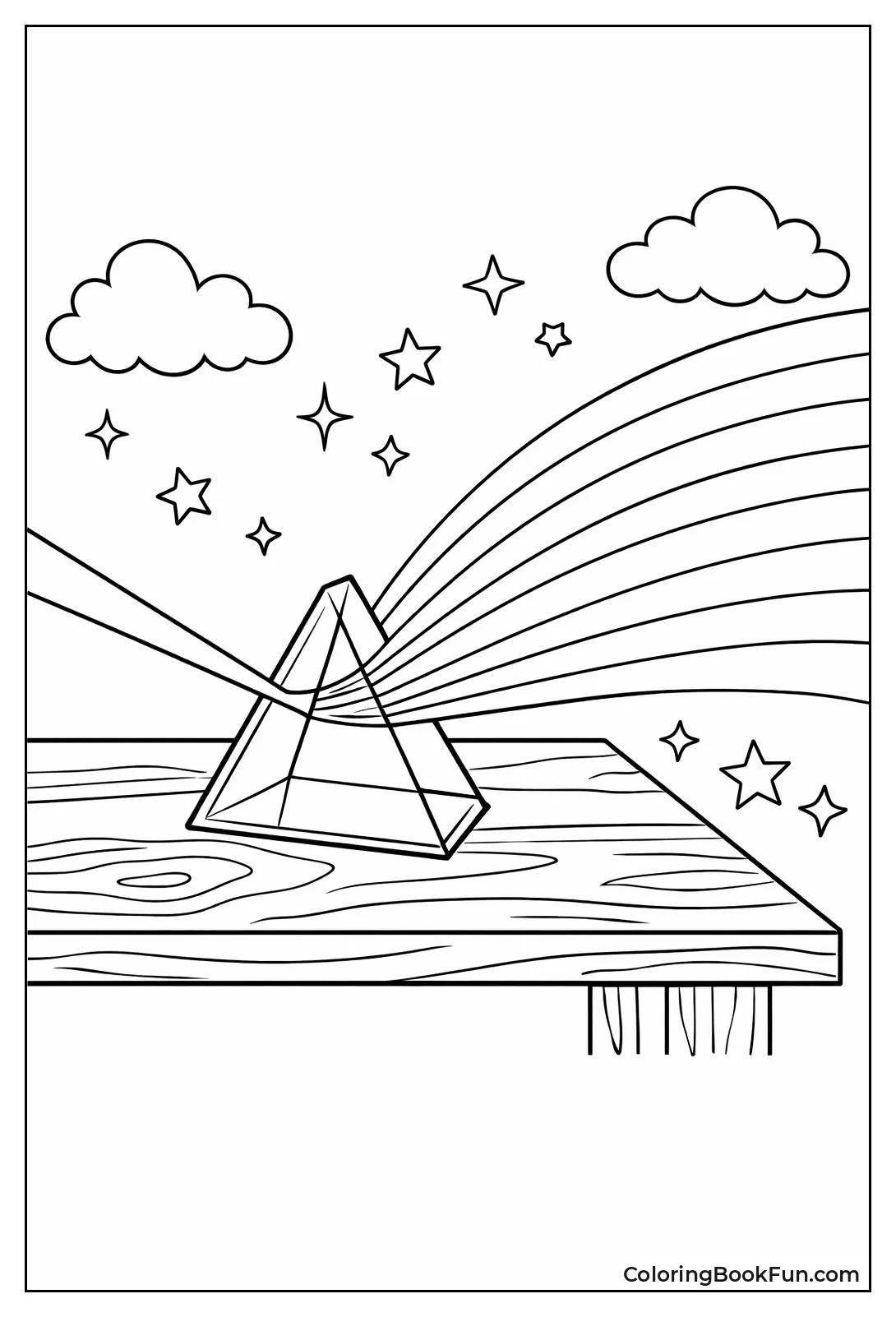 Prism Casts Light Rainbow