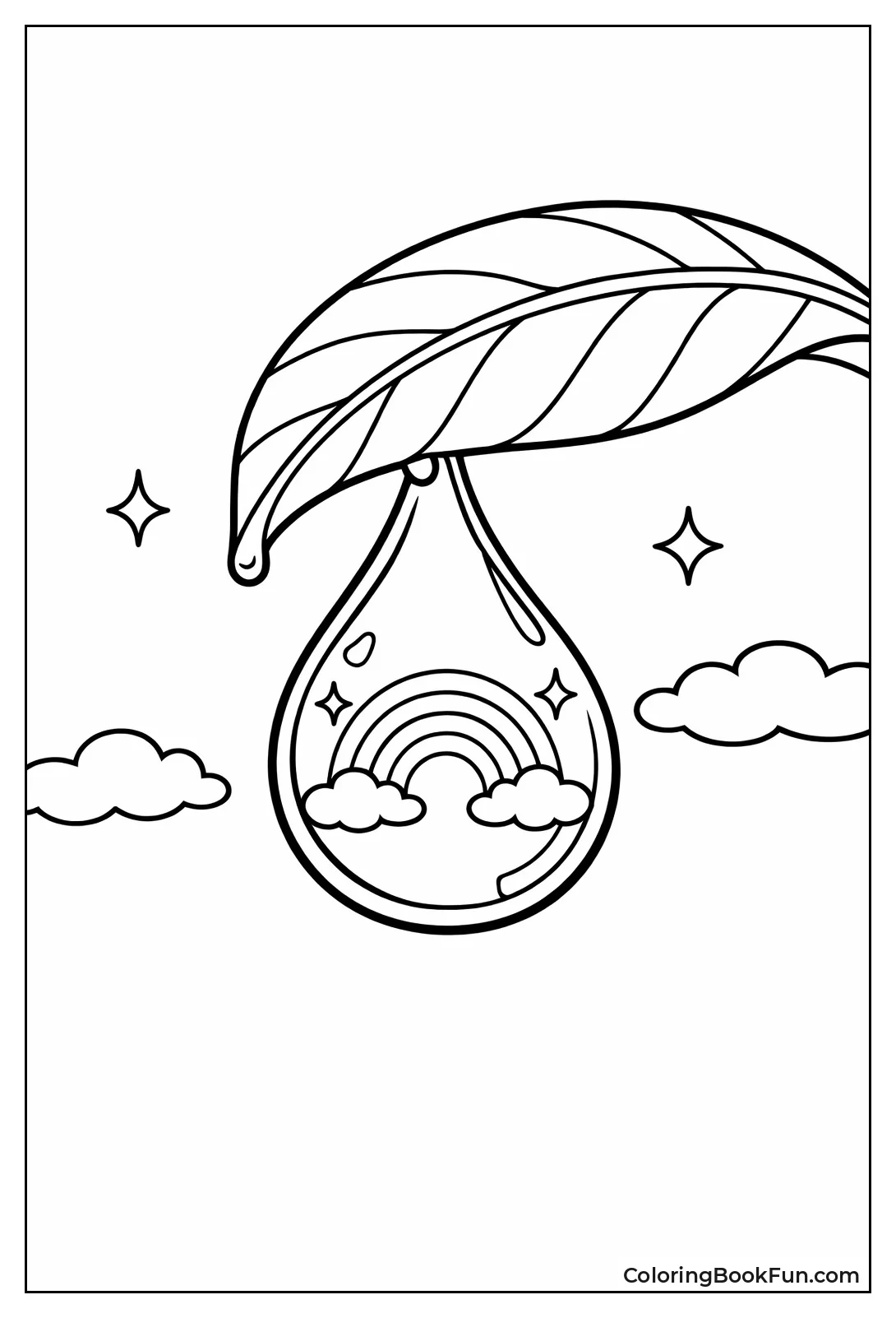 Raindrop Holds Tiny Rainbow