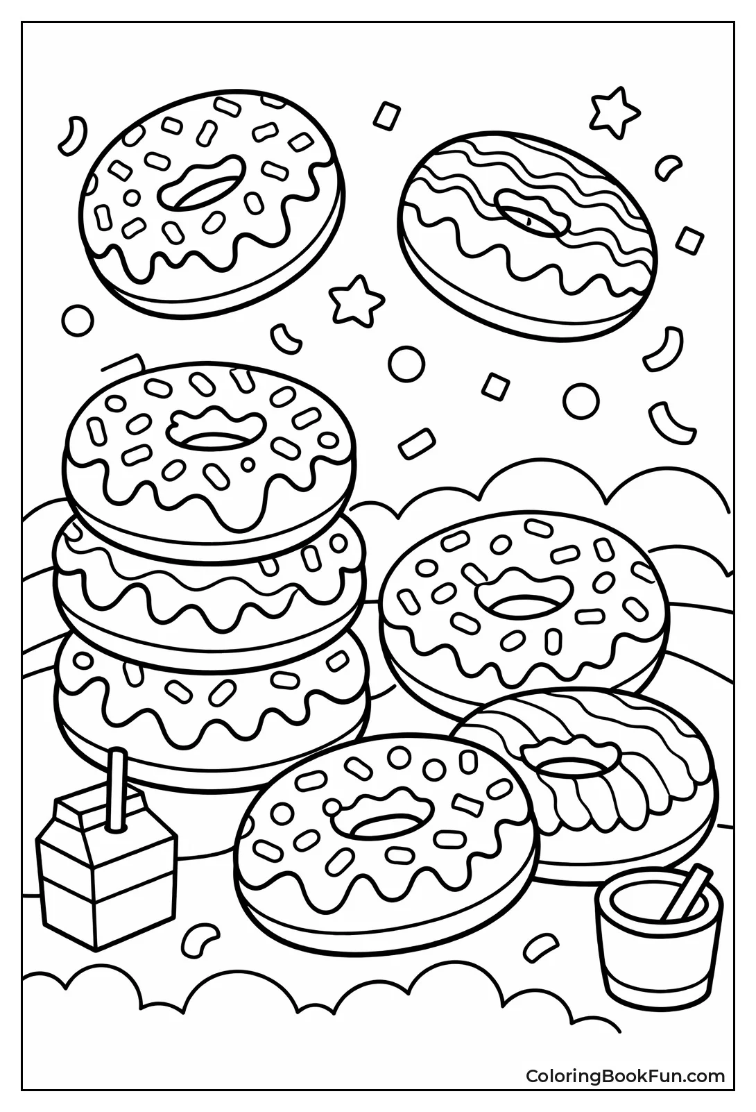 Rainbow Icing Sprinkled Donuts