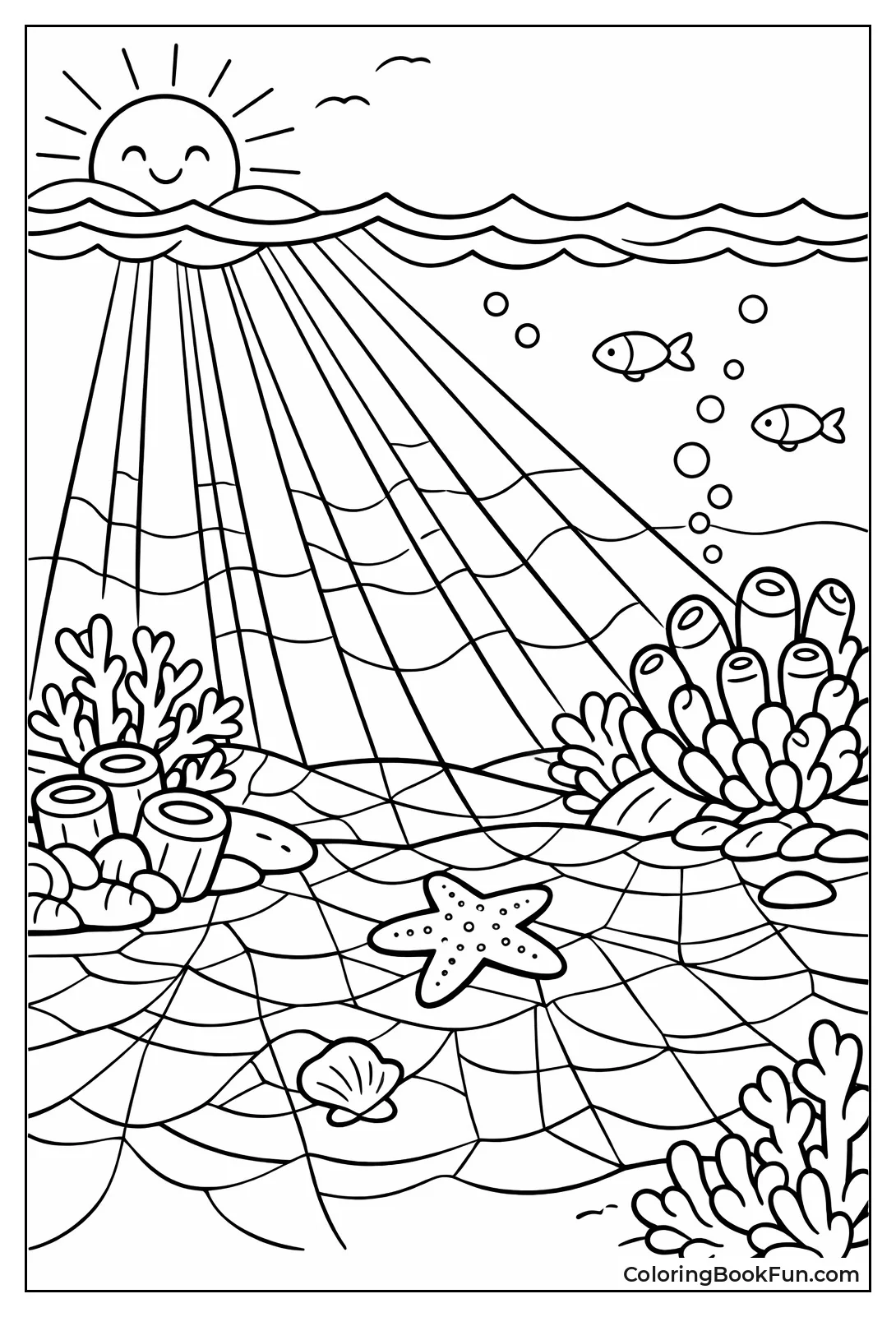 Sea Rays Glow Rainbow Colors