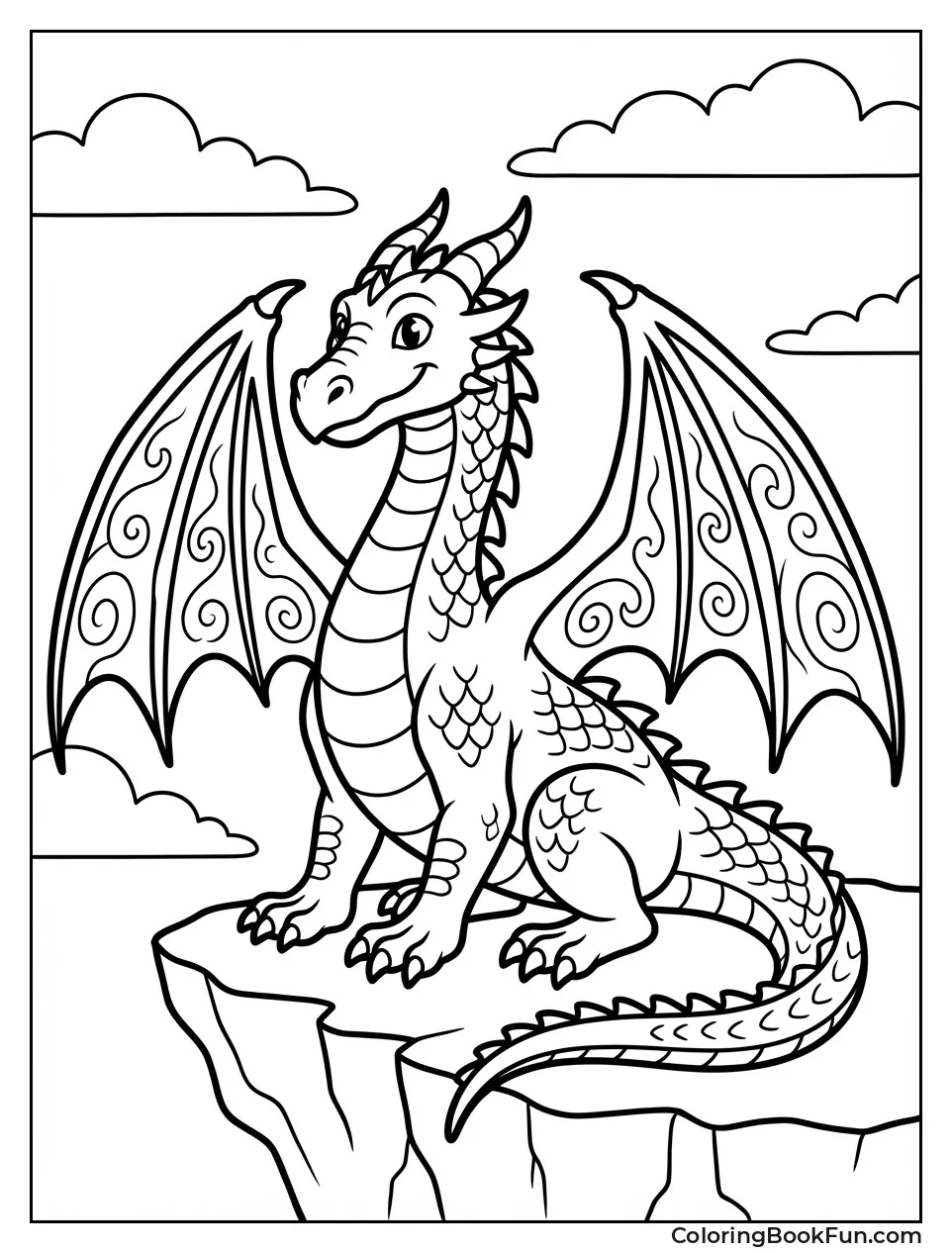 Dragon with Rainbow Wings