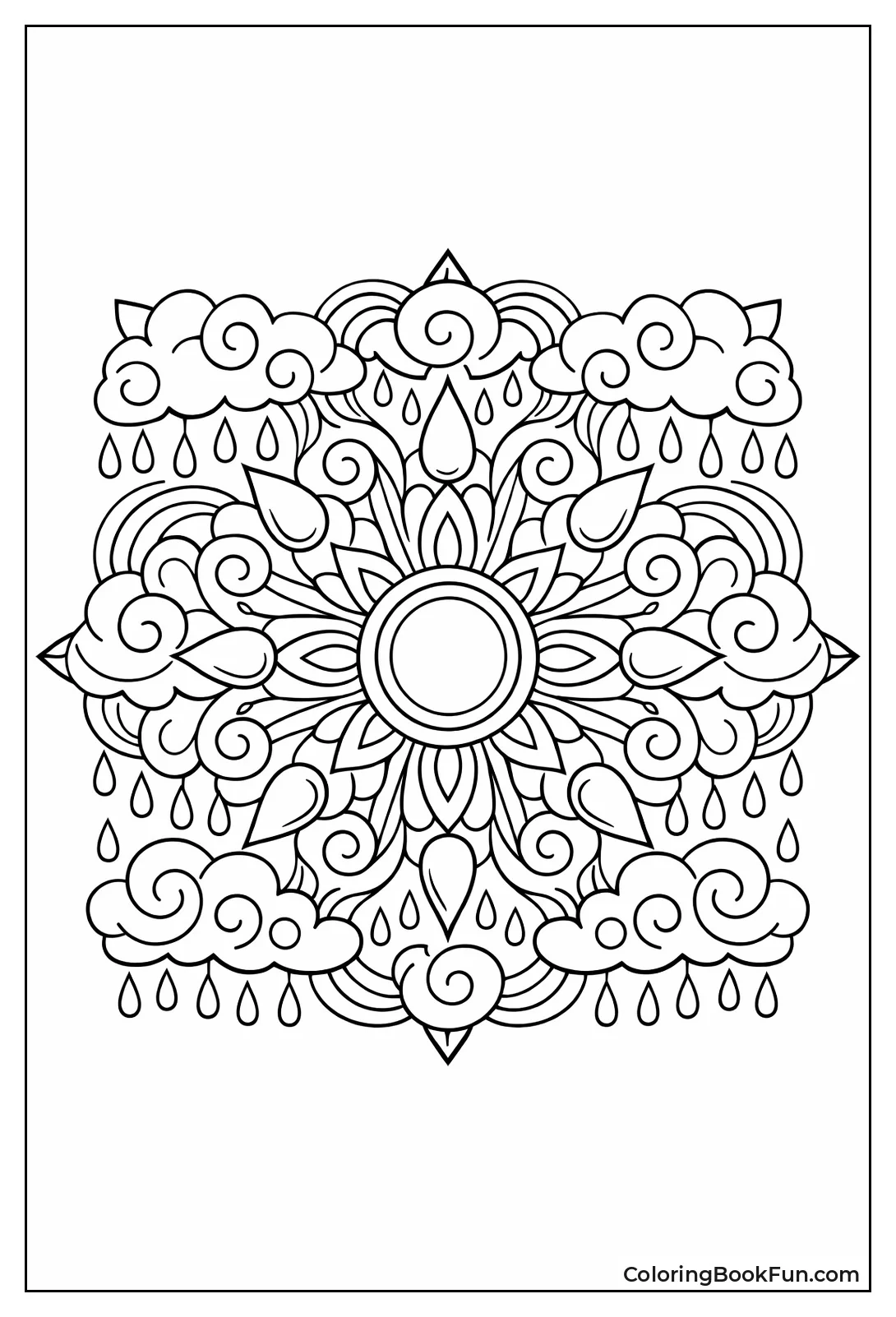 Swirling Raindrops Mandala