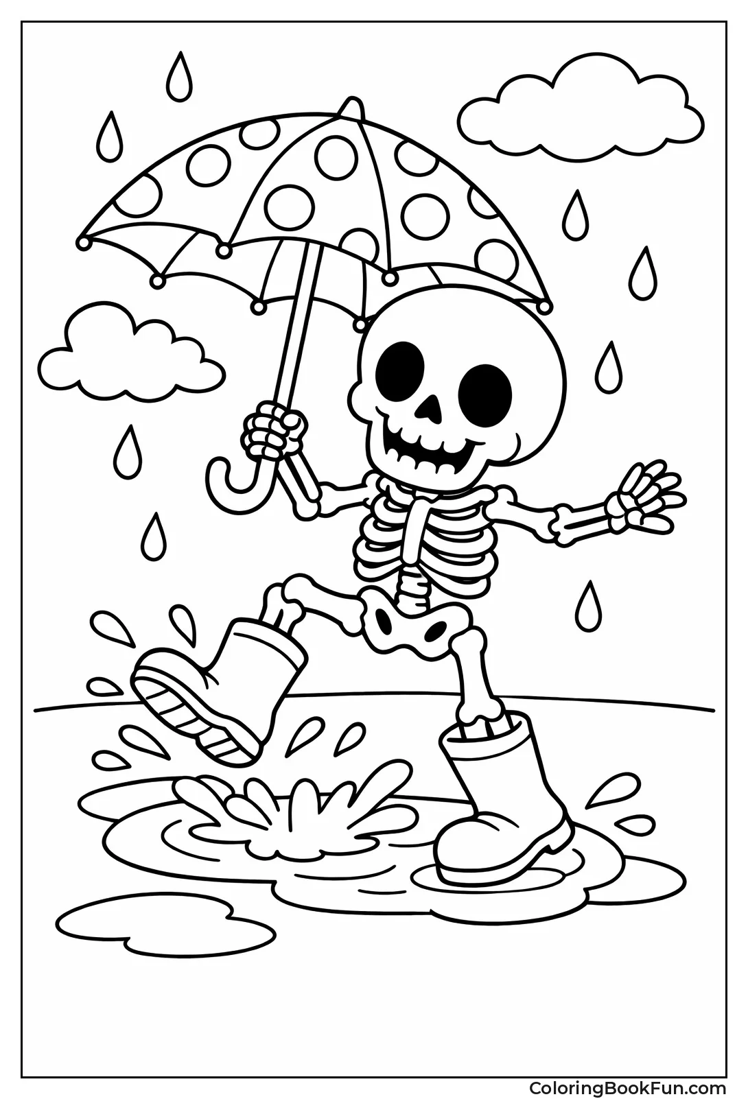 Skeleton Jumping through Puddles