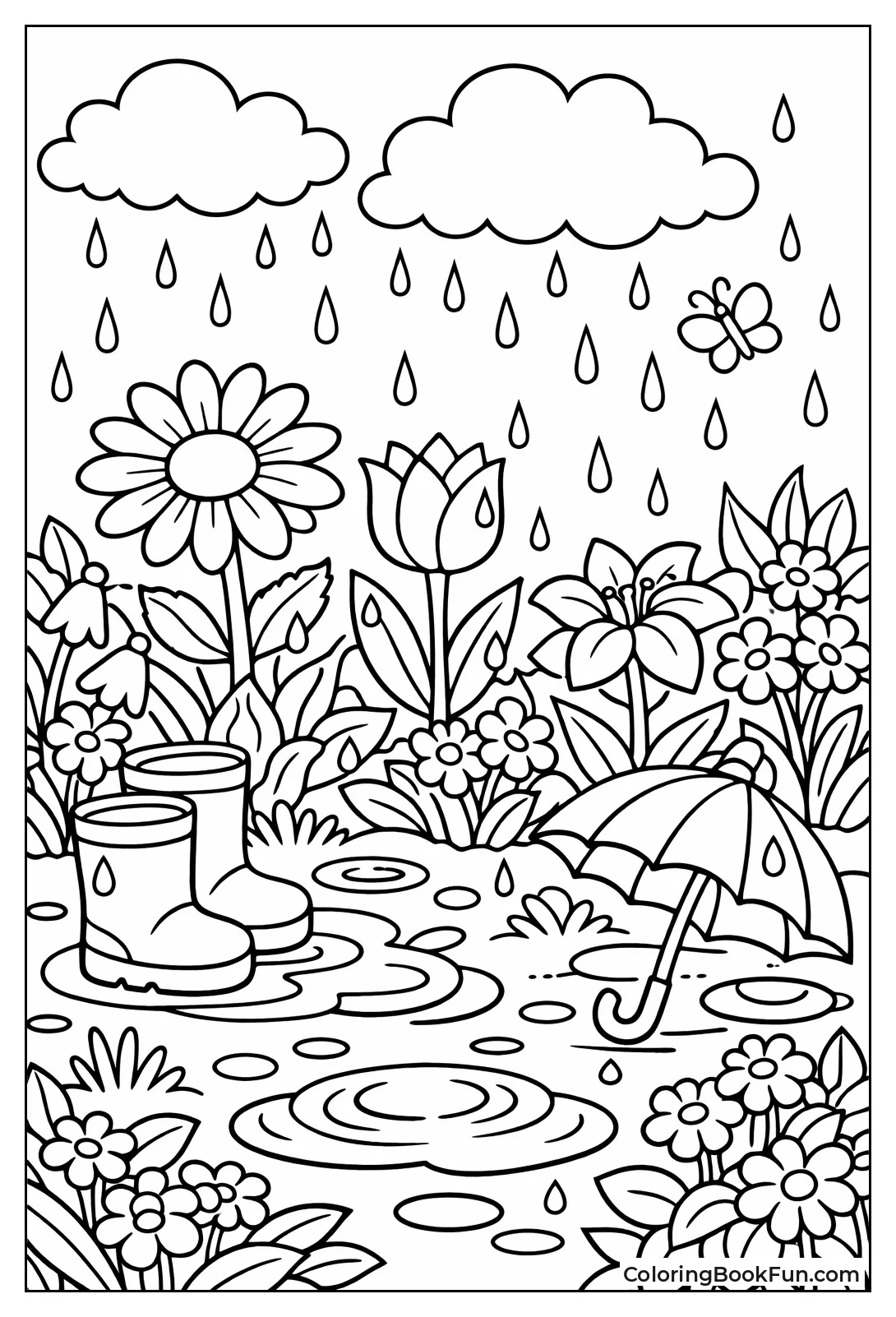 Rainy Garden Blooms Flowers