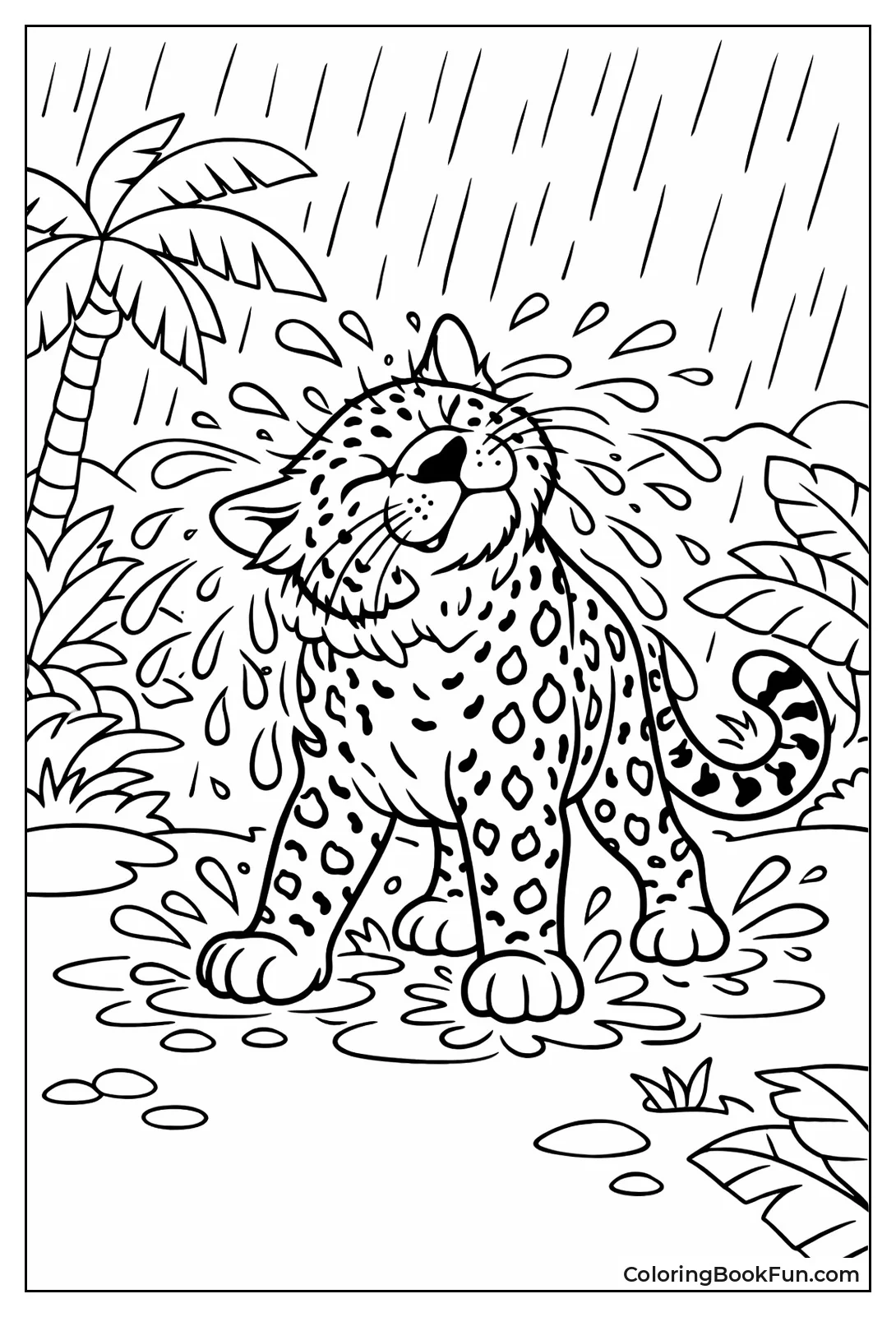 Leopard Shaking Off Rain