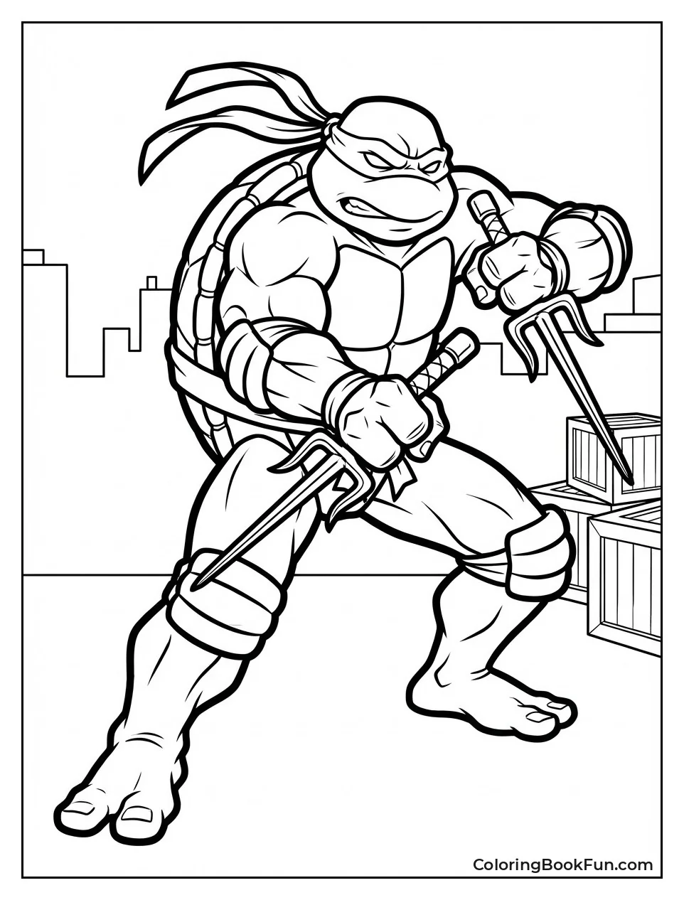 Raphael Grips His Sai Weapons
