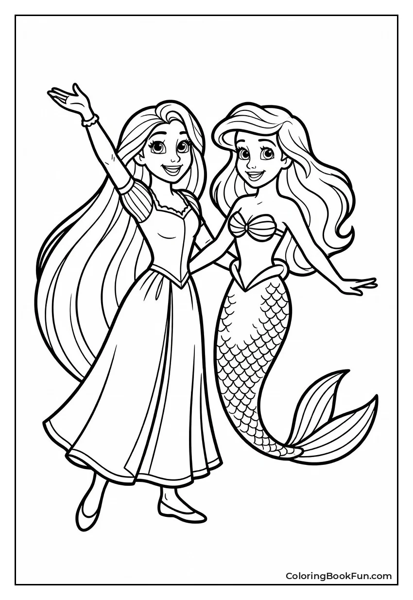 Rapunzel and Ariel Smile Friendly