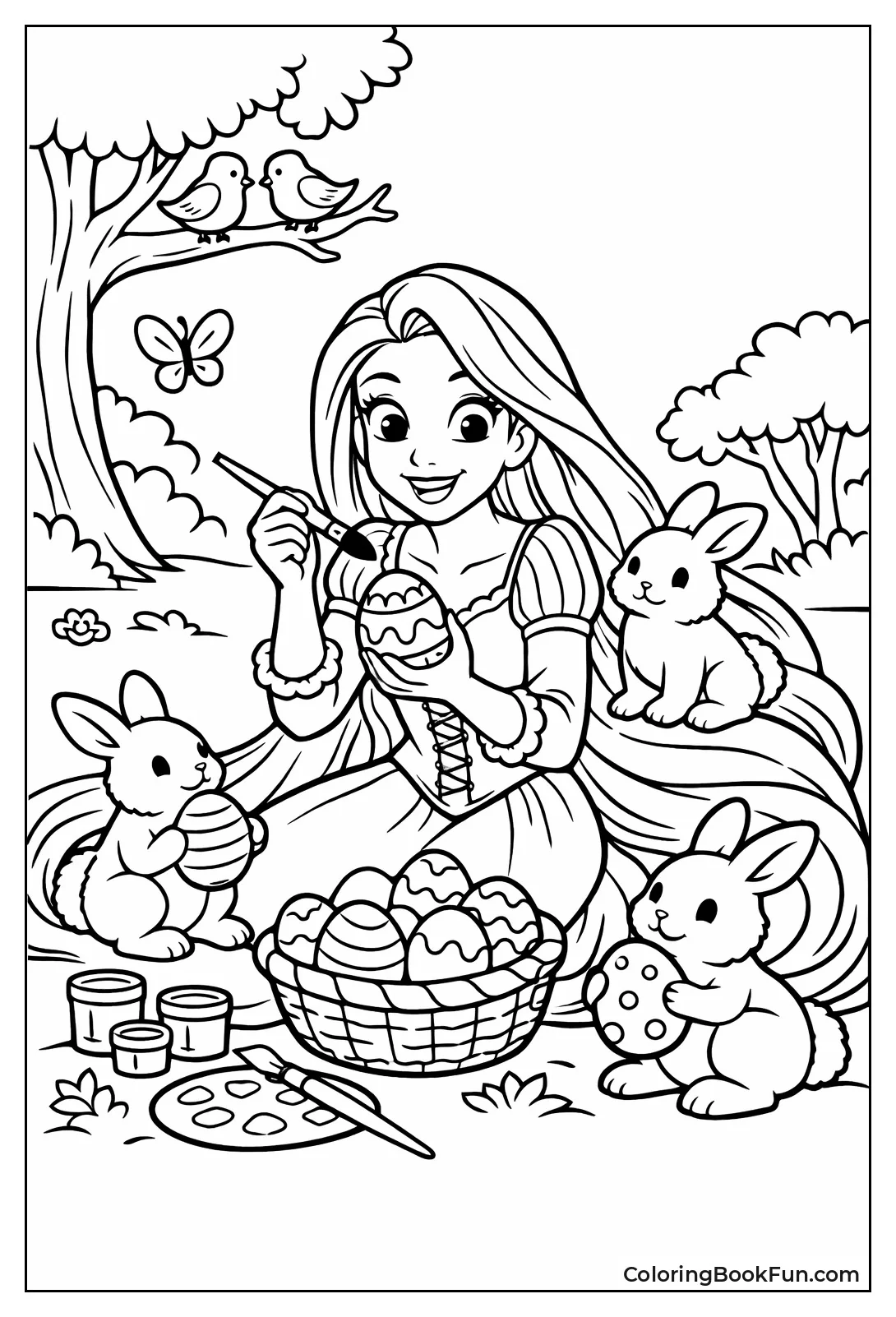 Rapunzel Paints Easter Eggs