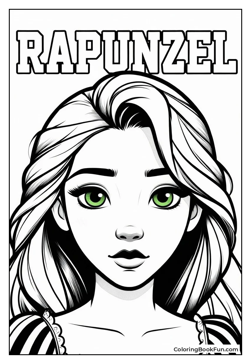 Rapunzel Face Shows Green Eyes