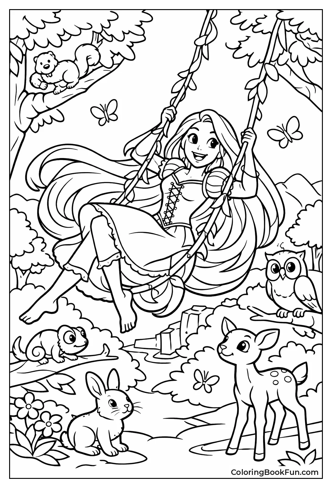 Rapunzel Swings through Enchanted Forest
